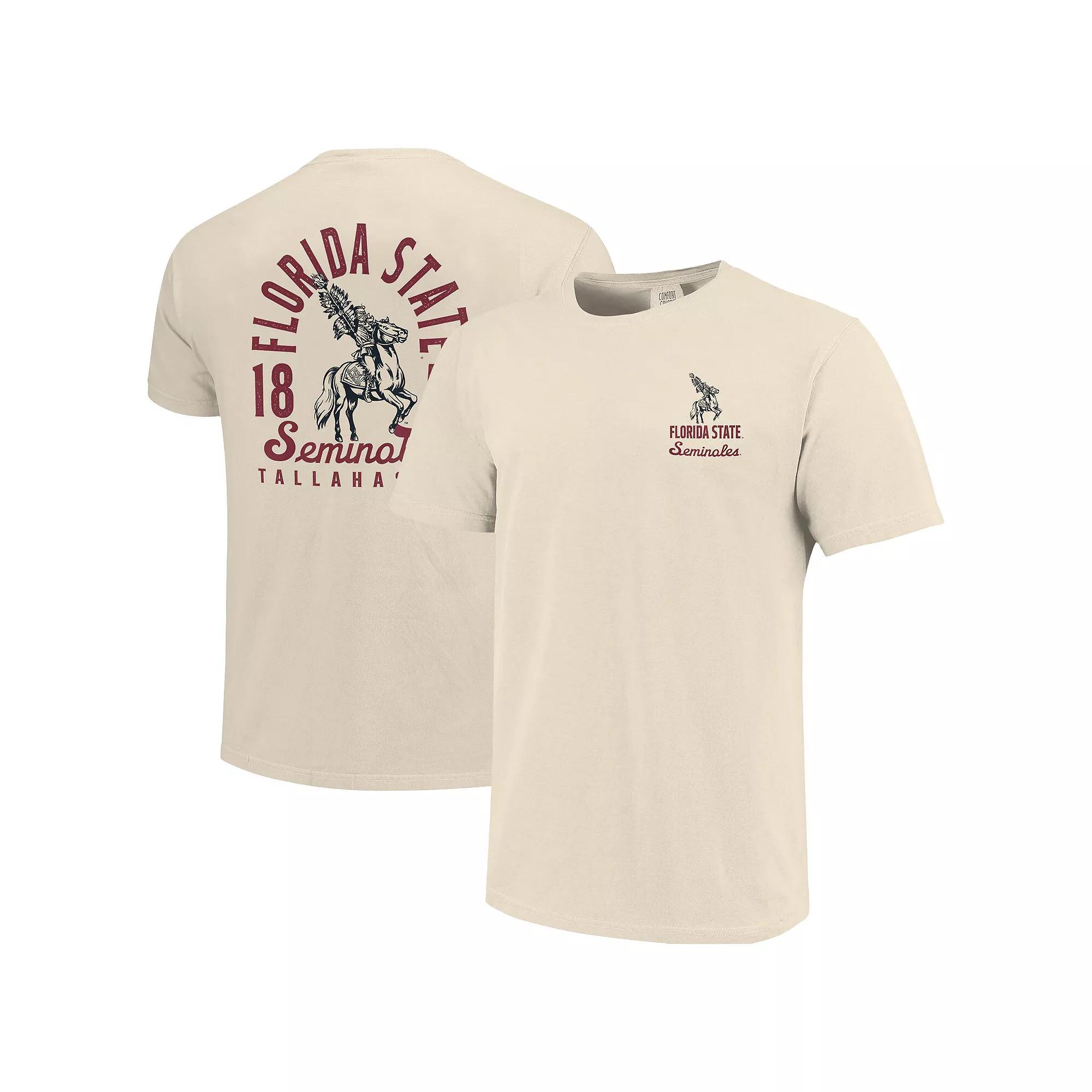 Men's Cream Florida State Seminoles Comfort Colors Mascot Overlay T-Shirt, Size: XL, Beige Product Image