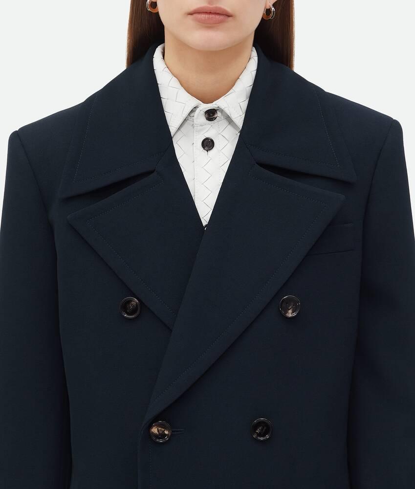 Women's Wool Gabardine Coat in Midnight blue Product Image