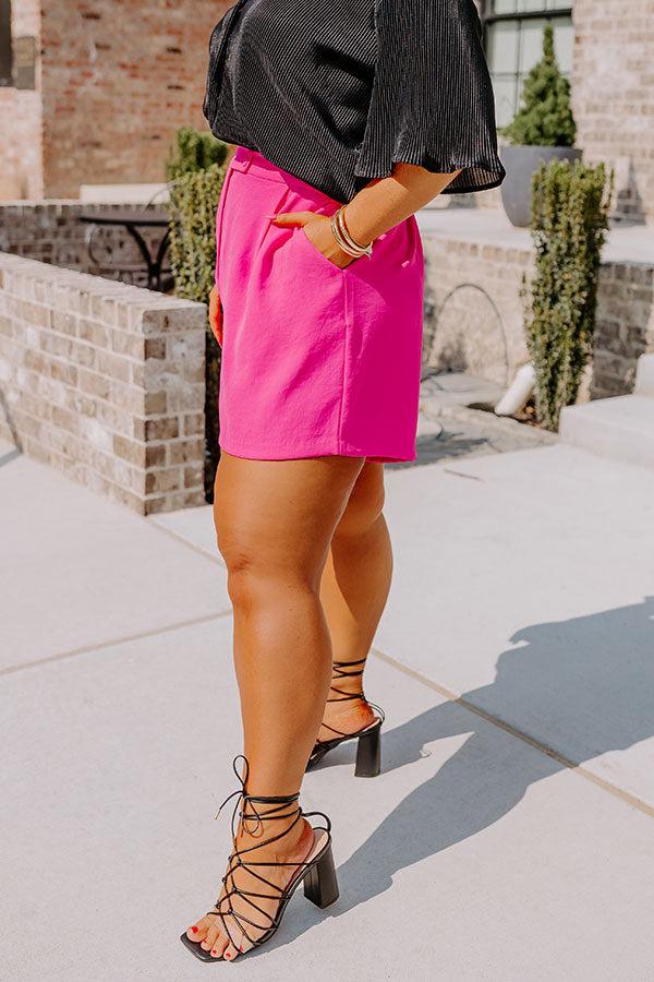 Ready To Remix High Waist Shorts In Hot Pink Curves Product Image