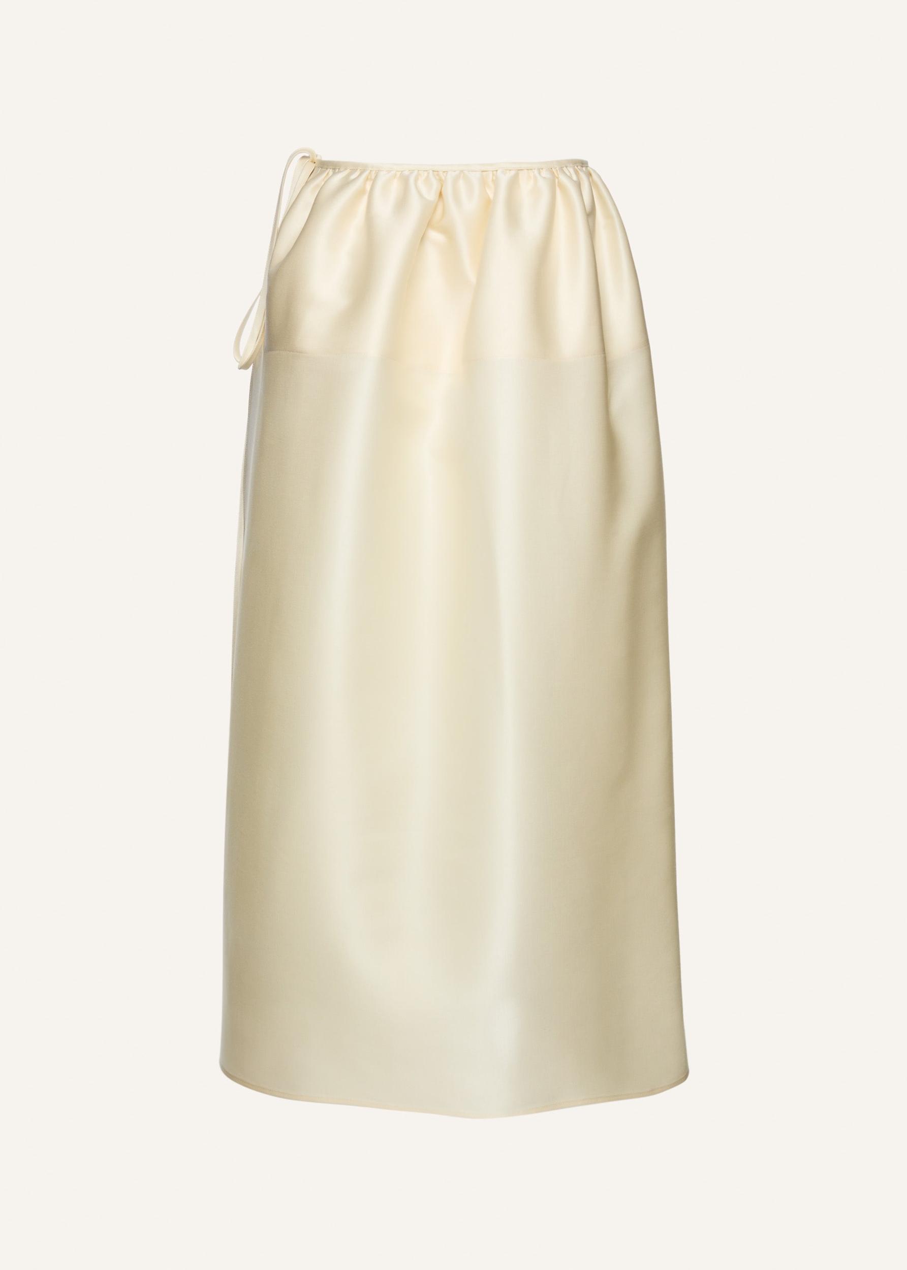 Tie waist balloon skirt in cream Product Image