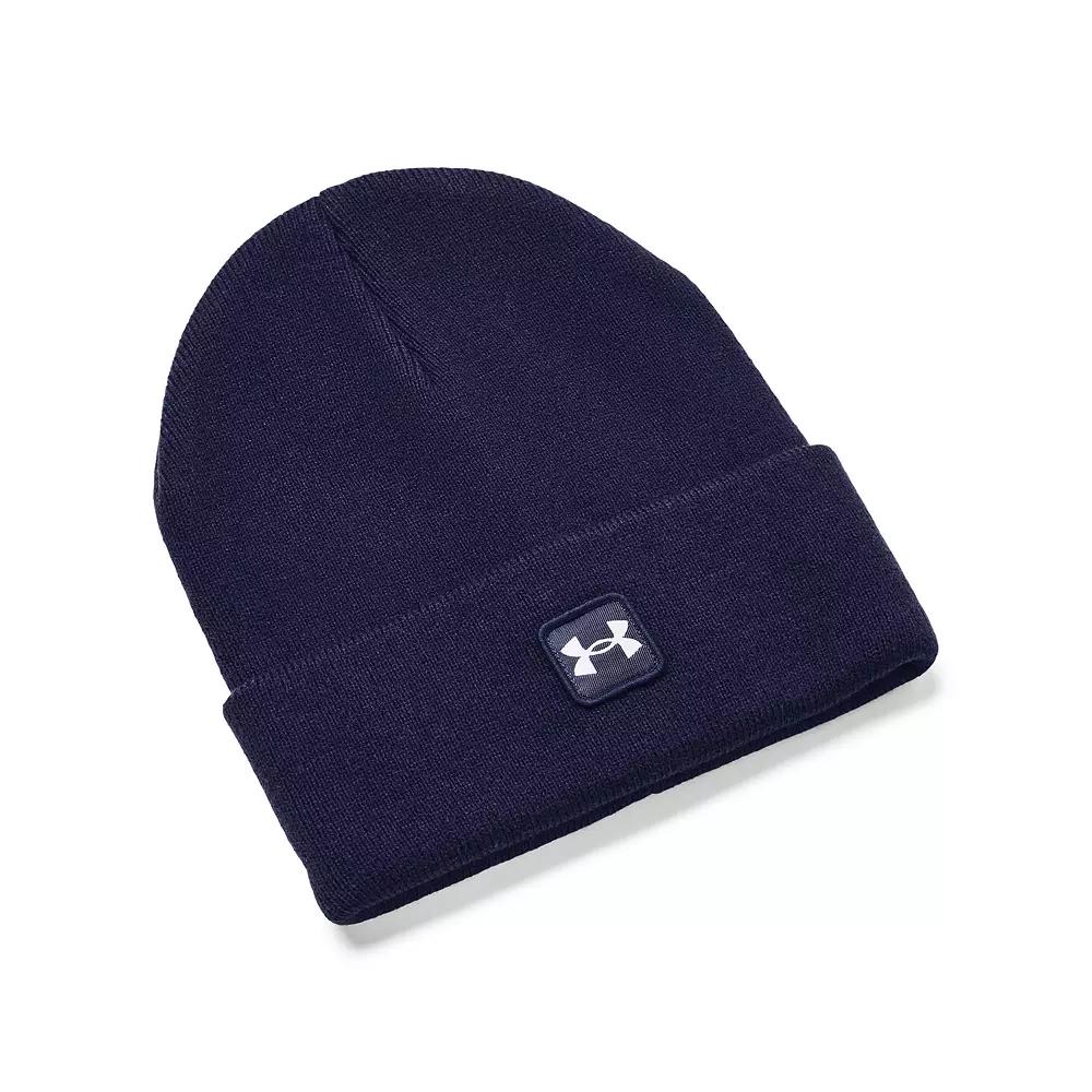 Men's Under Armour Halftime Cuff Beanie, Black Navy White Product Image