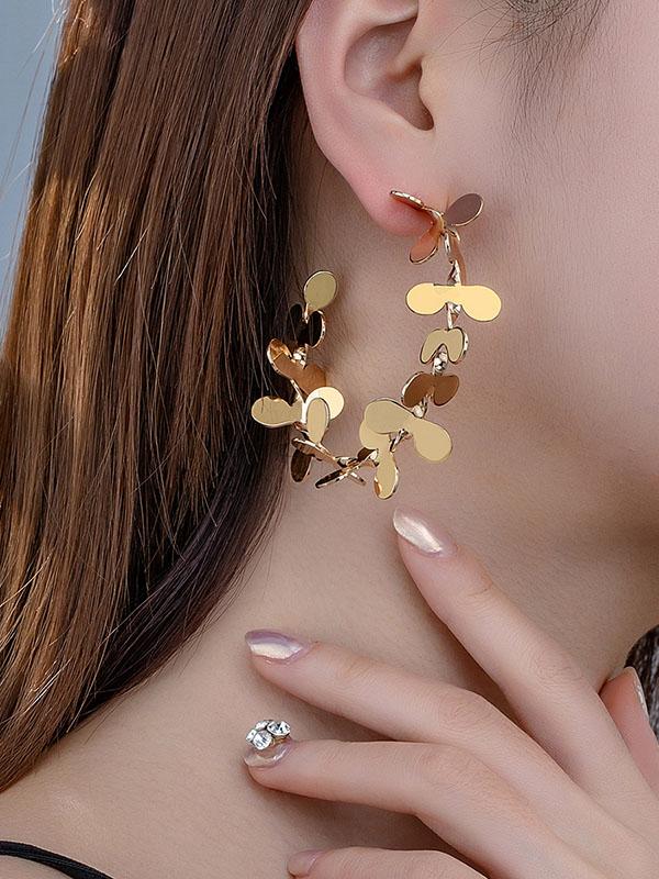 Flower Shape Geometric Drop Earrings Product Image