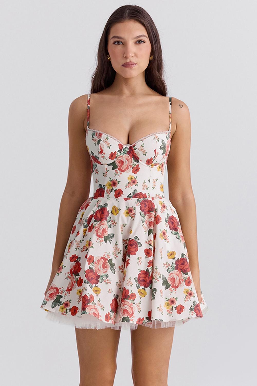 Elizabeth  italian tomato strapless midi sundress Product Image