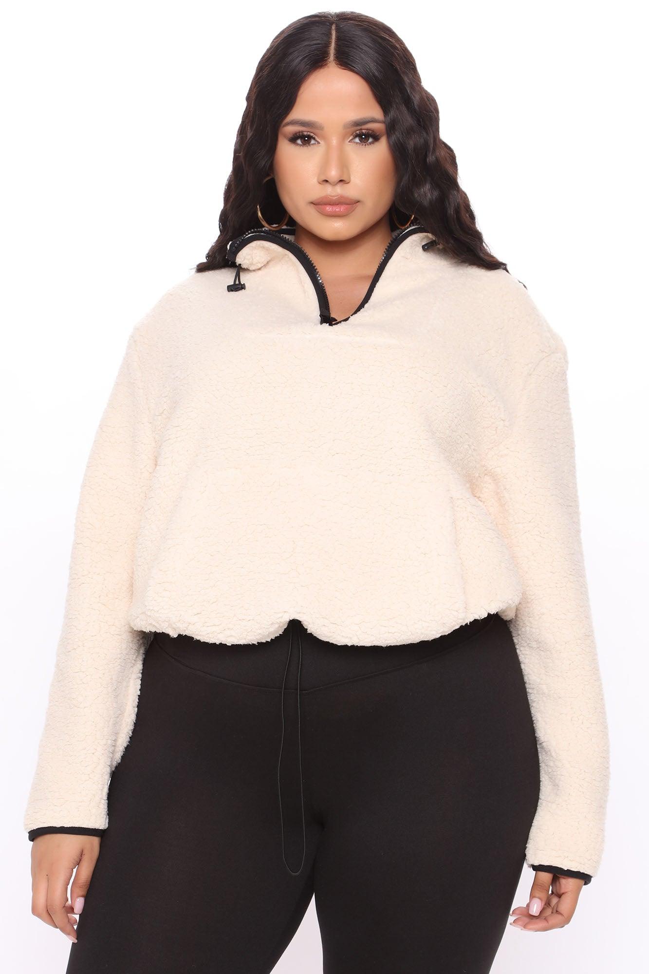 Cozy Feels Sherpa Pullover - Ivory Product Image