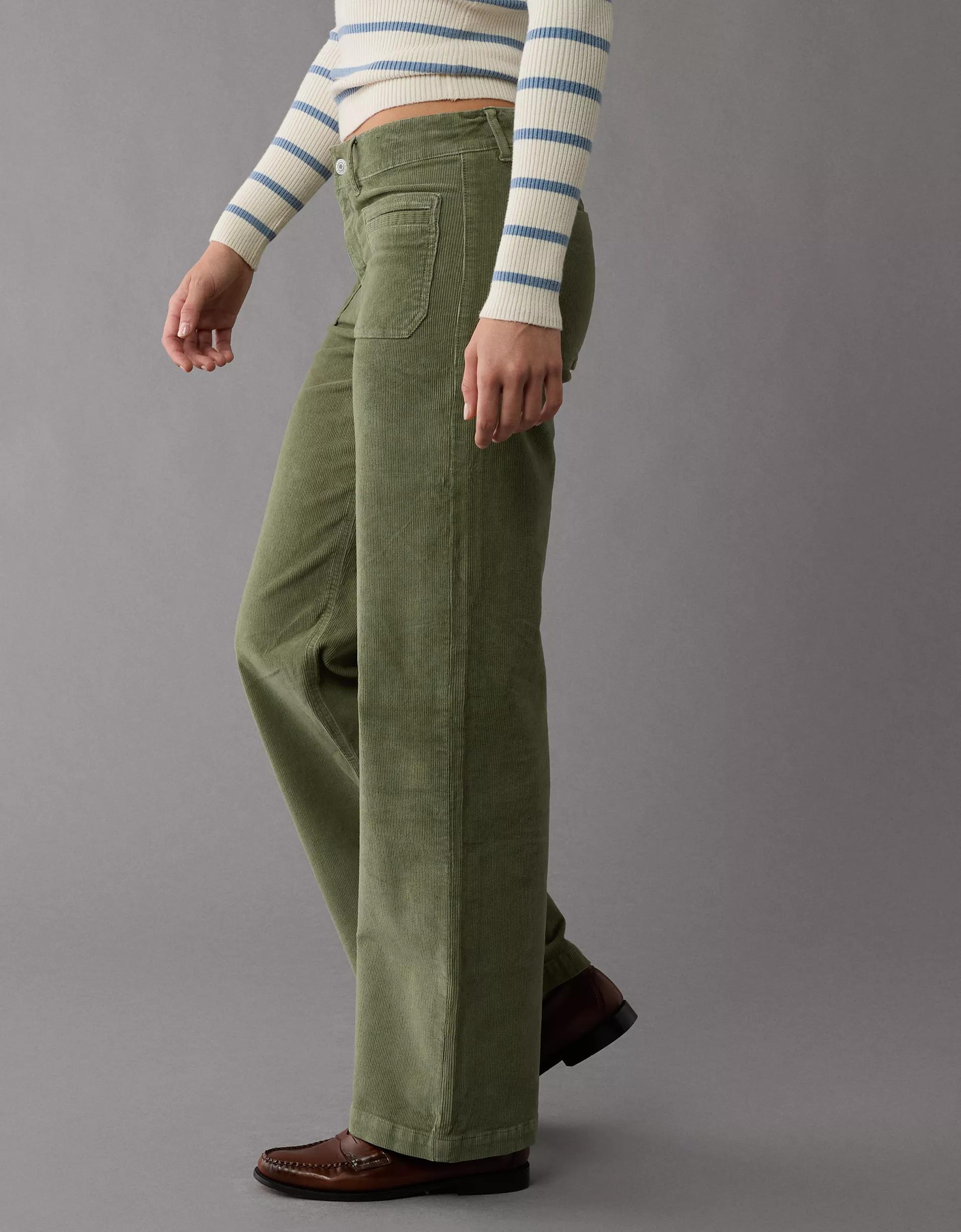 AE Stretch Corduroy Low-Rise Baggy Wide-Leg Pant Product Image