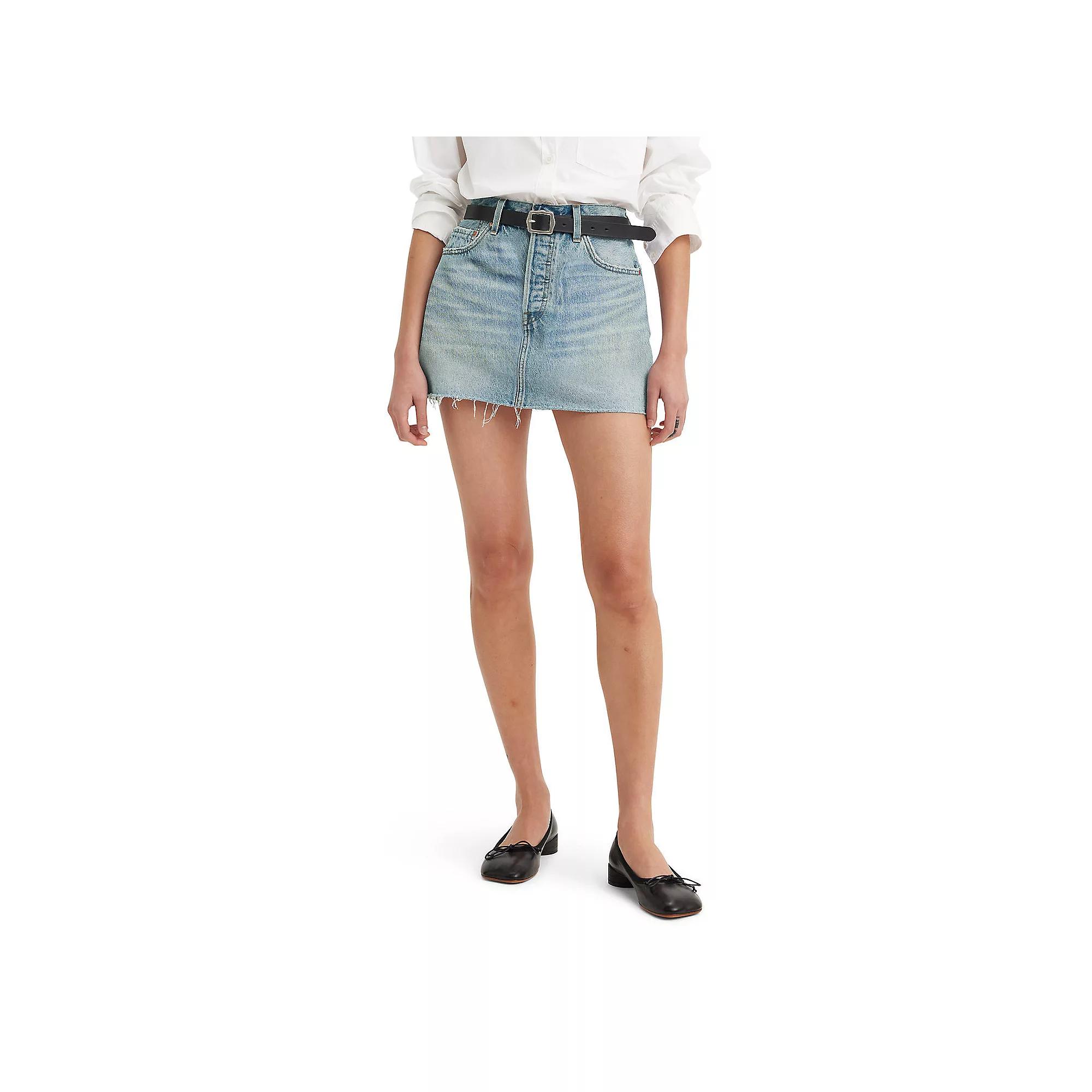 Women's Levi's® A-Line Button Front Mini Skirt, Size: 29(US 8)Medium, Woven Minutes Product Image