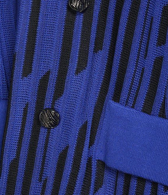 Ming Wang Plus Size Burnout Knit V-Neck Bracelet Sleeve Tailored Jacket Product Image