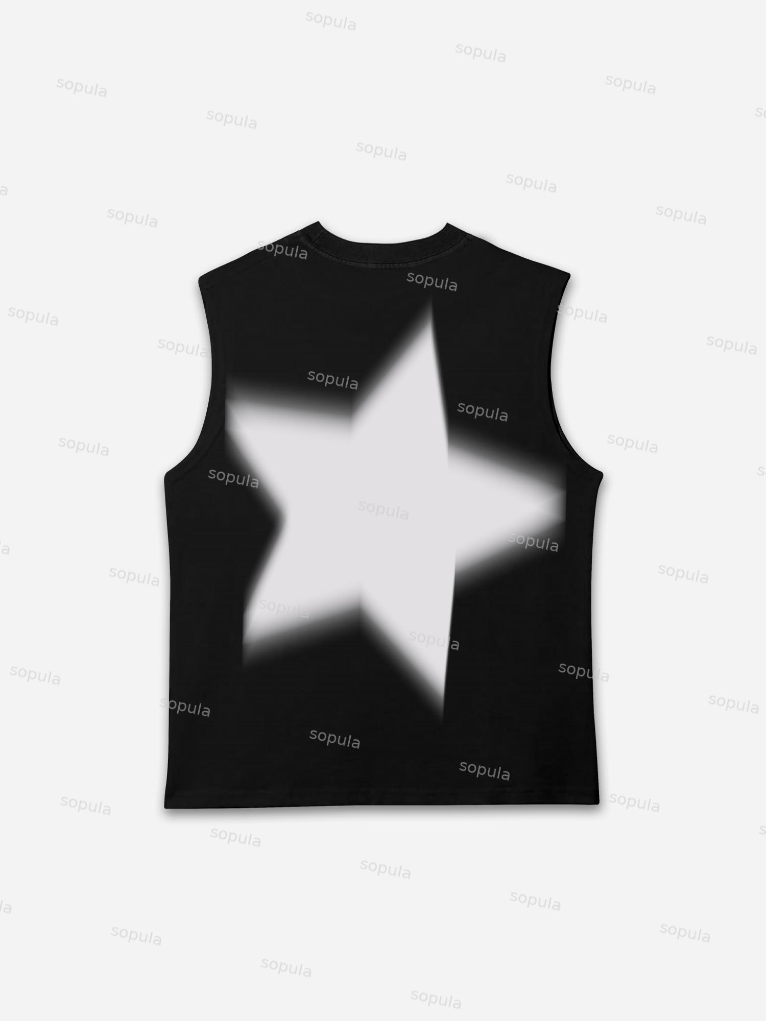 Men's Casual Virtual Shadow Graphic Sleeveless Shirts Tank Top Product Image