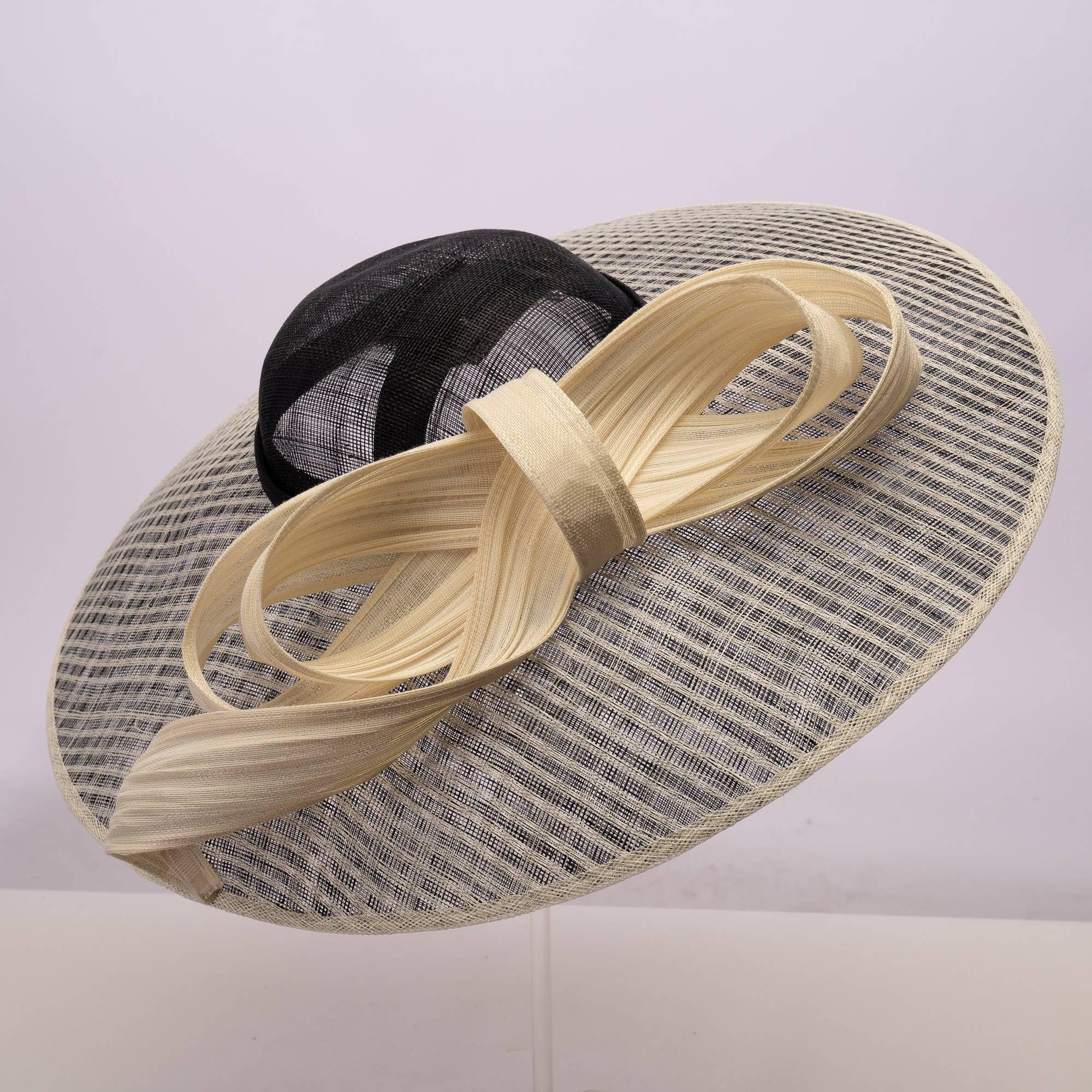 Dual Color Sinamay Base With Jinsin Buntal Bow Product Image