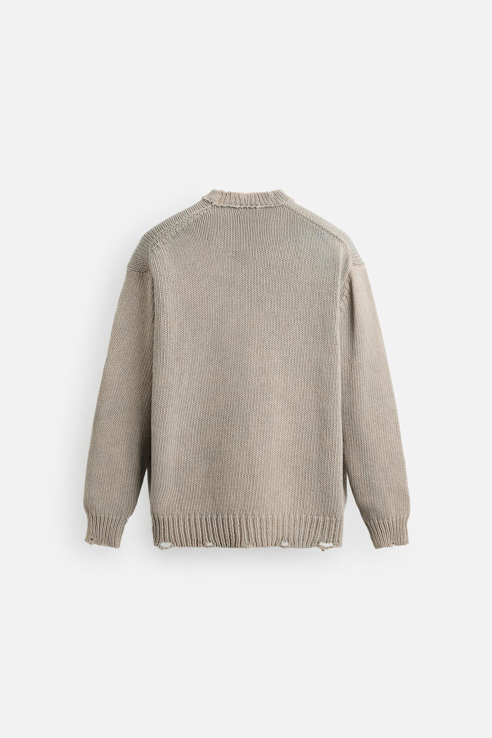 WASHED RIPPED EFFECT SWEATER Product Image