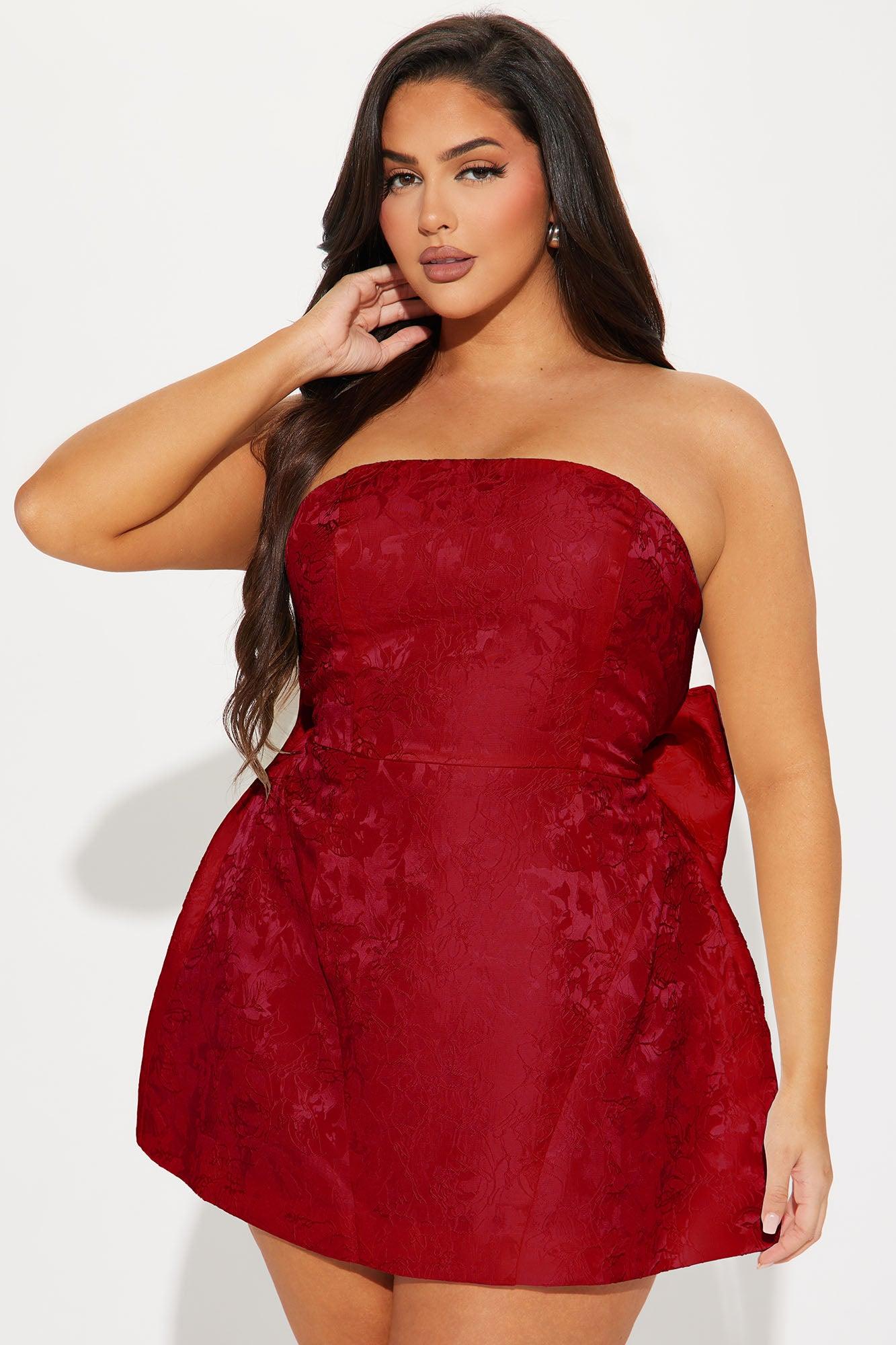 Grace Strapless Micro Mini Dress - Red Female Product Image