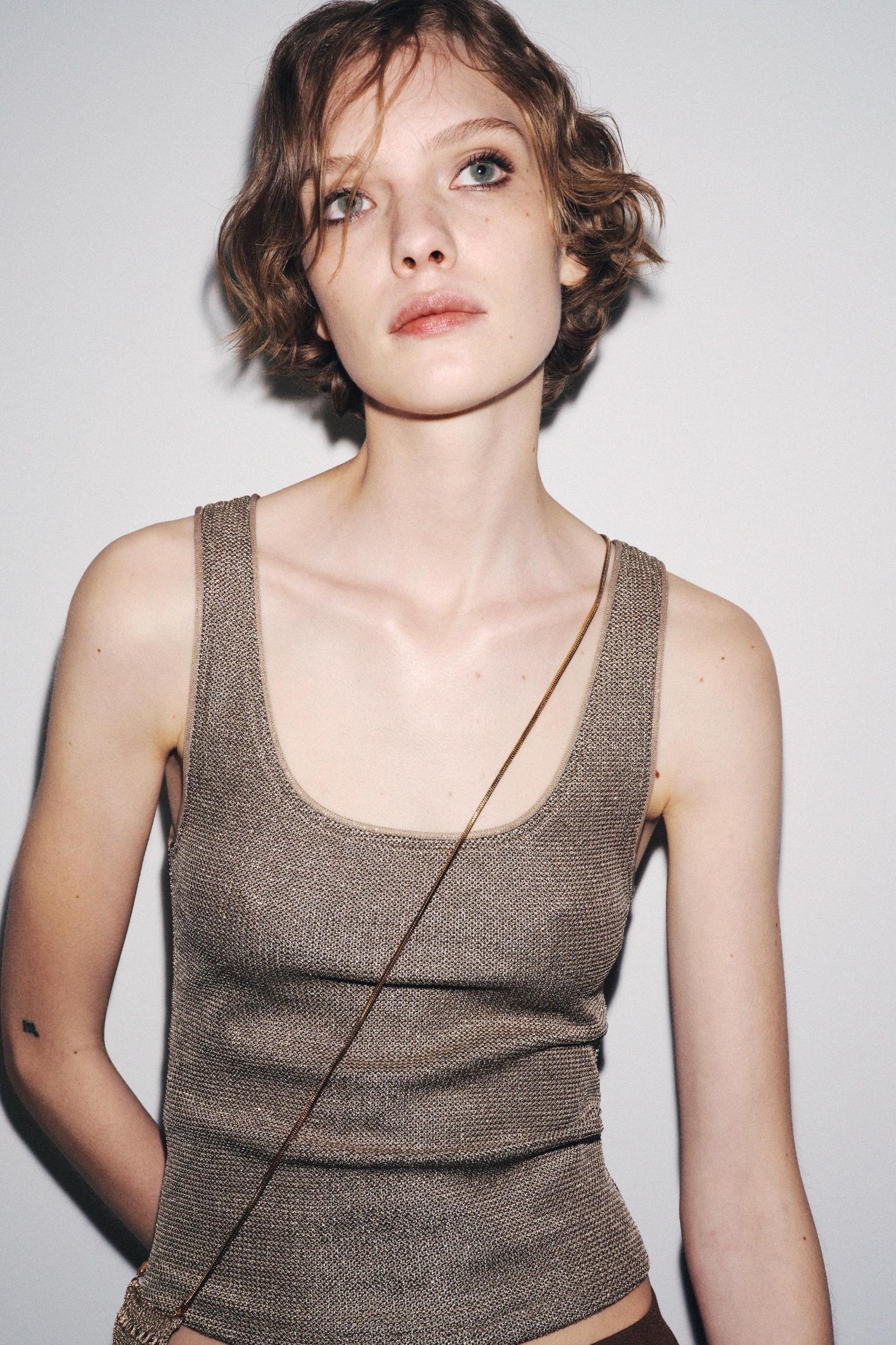 TEXTURED TOP WITH METALLIC THREAD Product Image