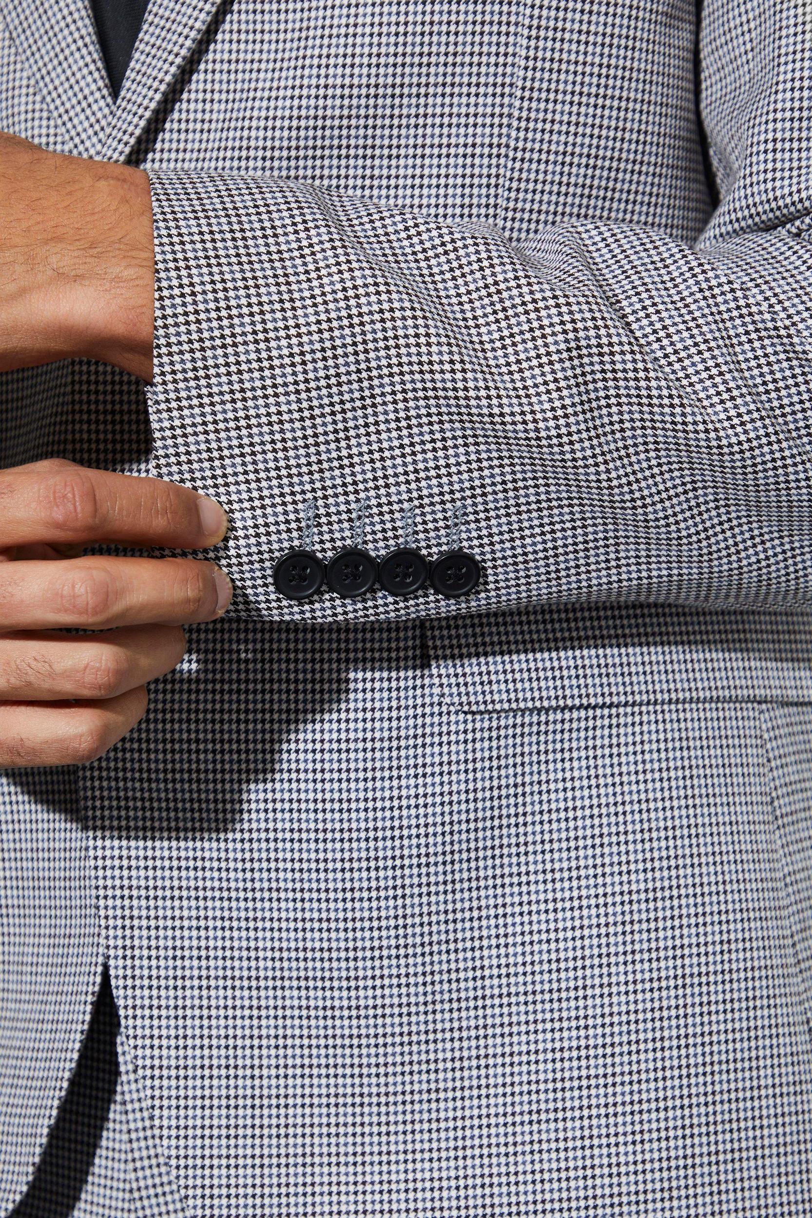 Slim Dogtooth Single Breasted Suit Jacket | boohooMAN USA Product Image