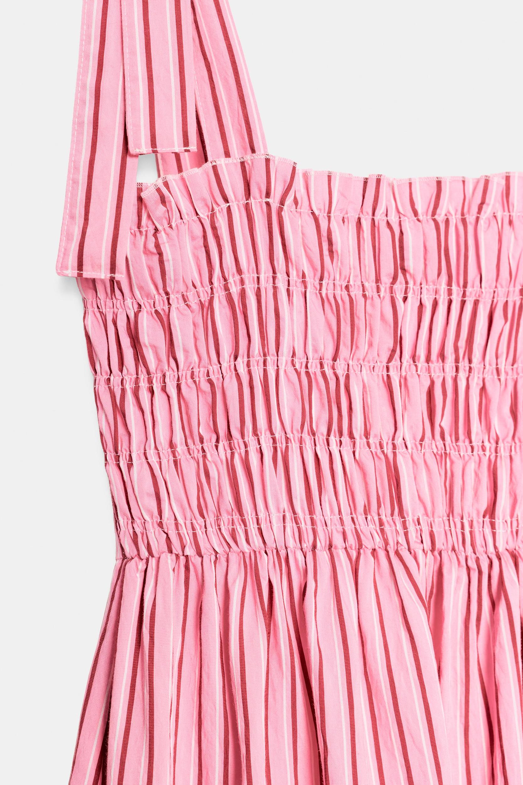 STRIPED TIED MIDI DRESS Product Image