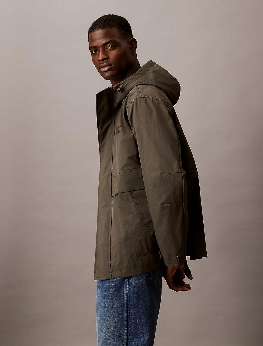 Crinkle Nylon Hooded Windbreaker Jacket Product Image