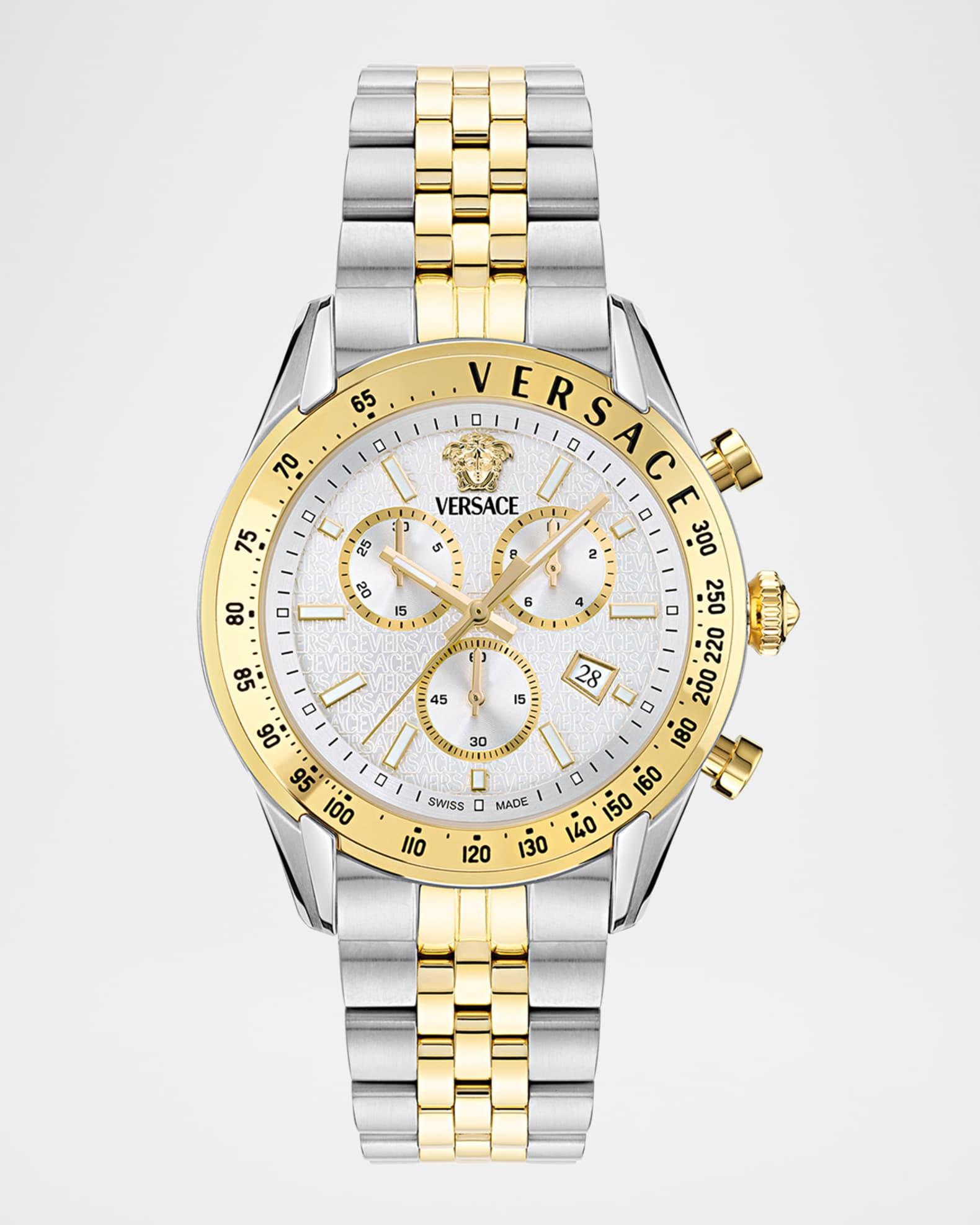 Mens Versace Chrono Master 44mm Two Tone Bracelet Watch Product Image