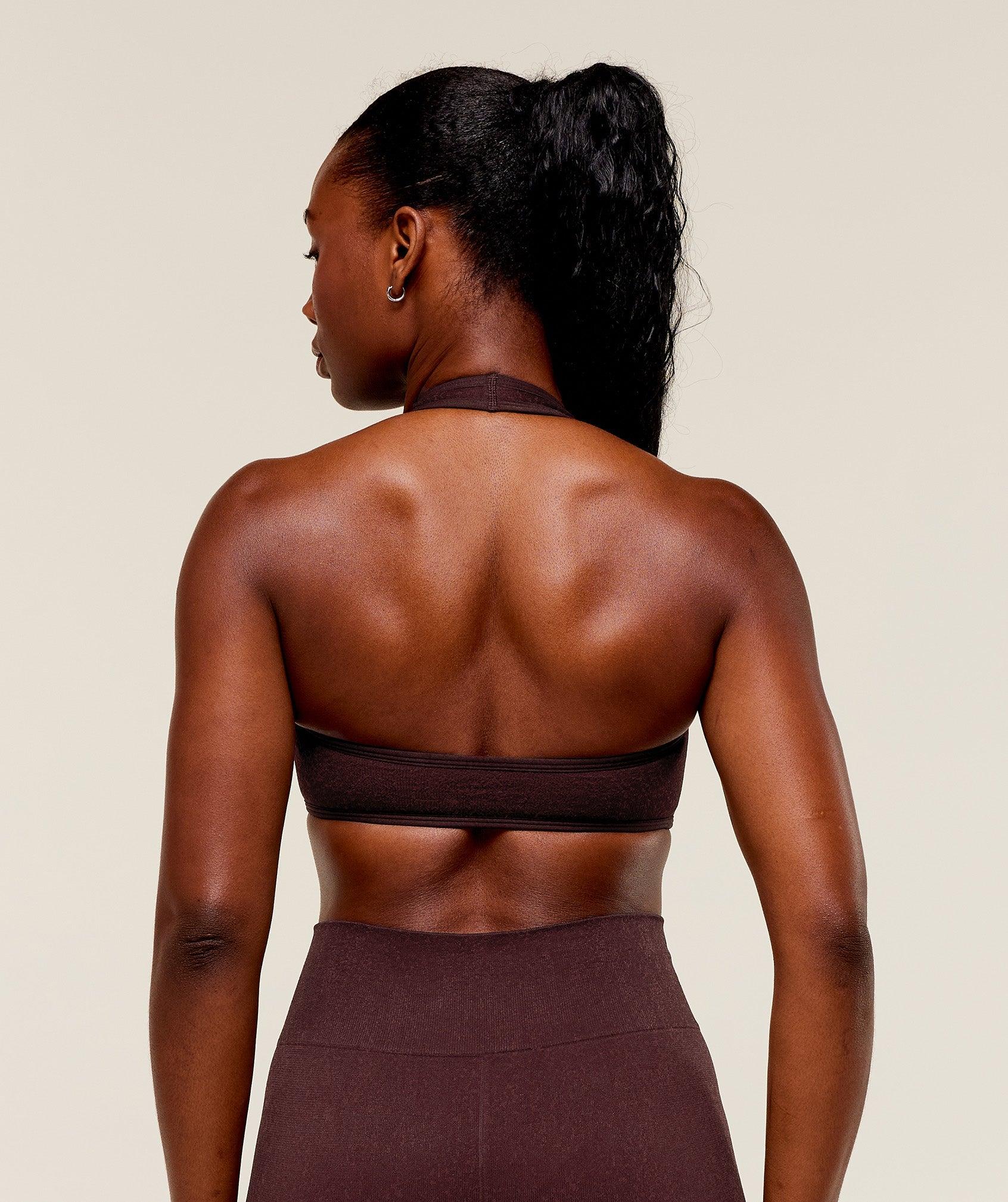 Gymshark Adapt Fleck x Whitney Halterneck Sports Bra - Cherry Purple/Rich Maroon Female Product Image