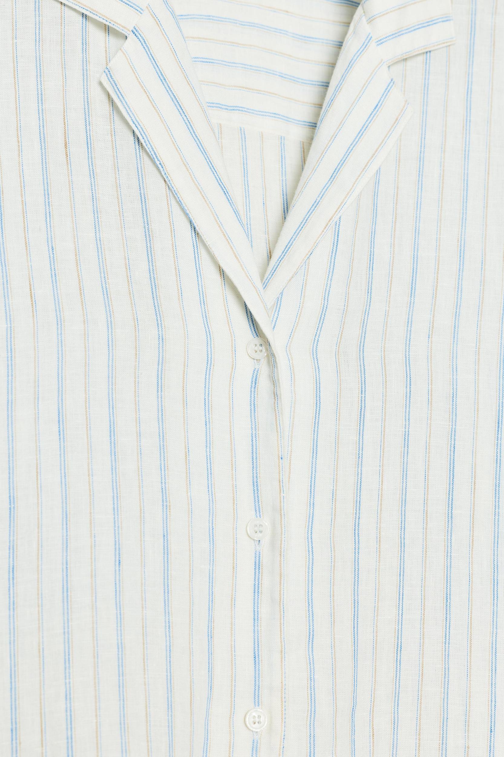 ZW COLLECTION STRIPED LINEN PAJAMA SHIRT Product Image