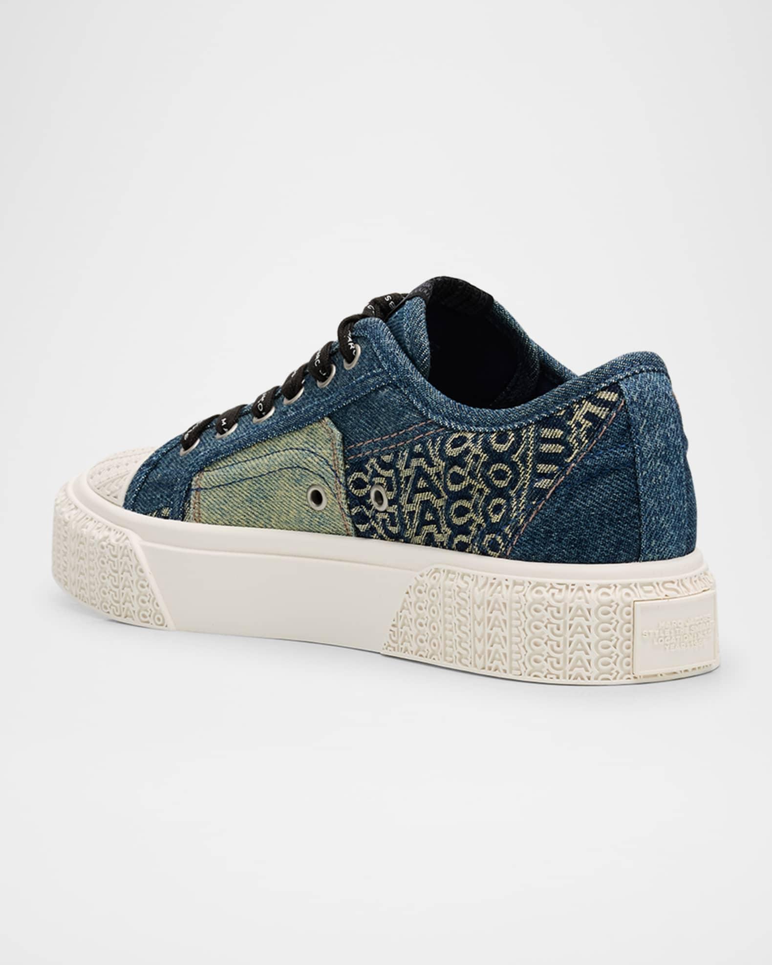 The Patchwork Denim Low-Top Sneakers Product Image