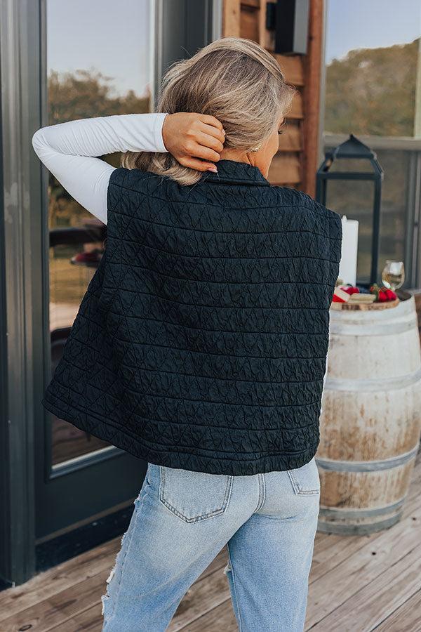 Mountain Lodge Cutie Quilted Vest in Black Product Image