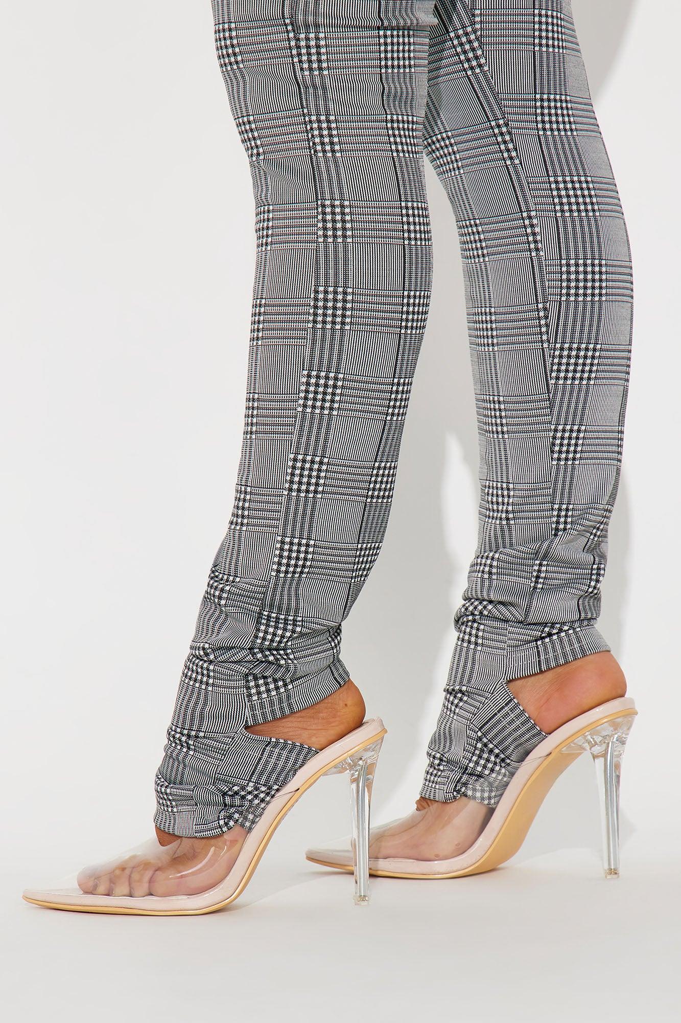 Untold Truth Plaid Stirrup Legging - Grey/combo Product Image