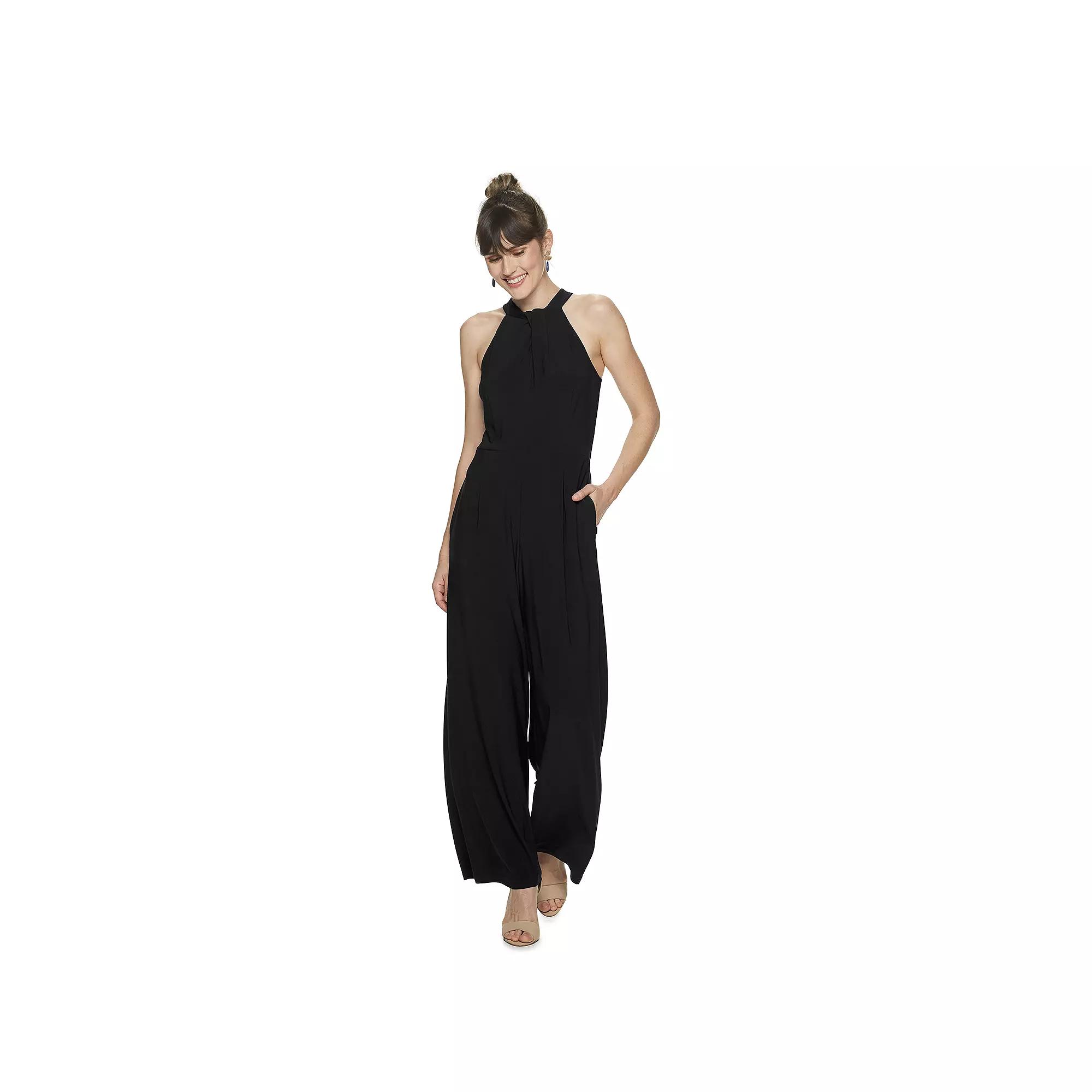 Women's Nina Leonard Wide-Leg Halter Jumpsuit,  Product Image