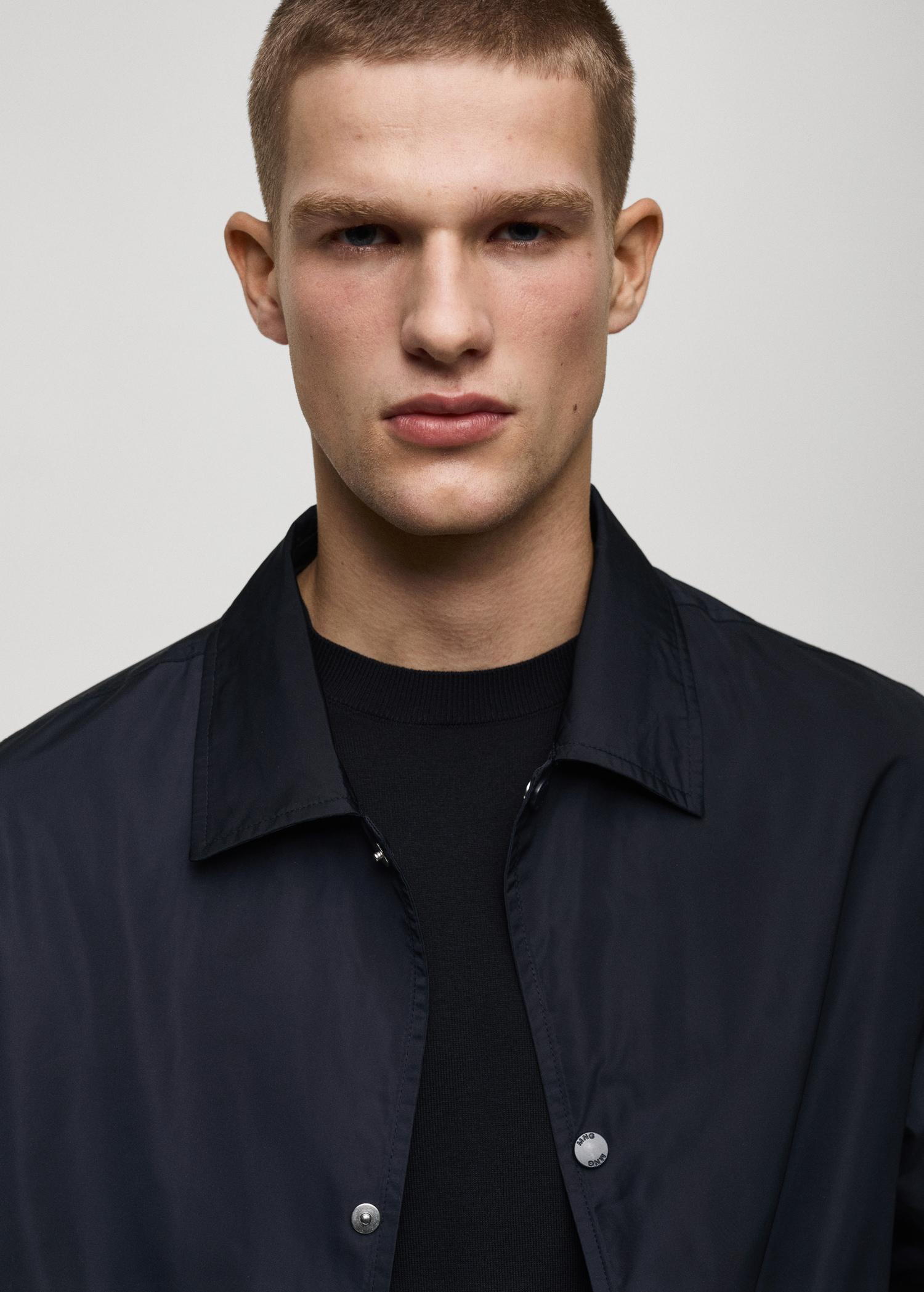 Regular-fit technical fabric jacket - Men | MANGO USA Product Image