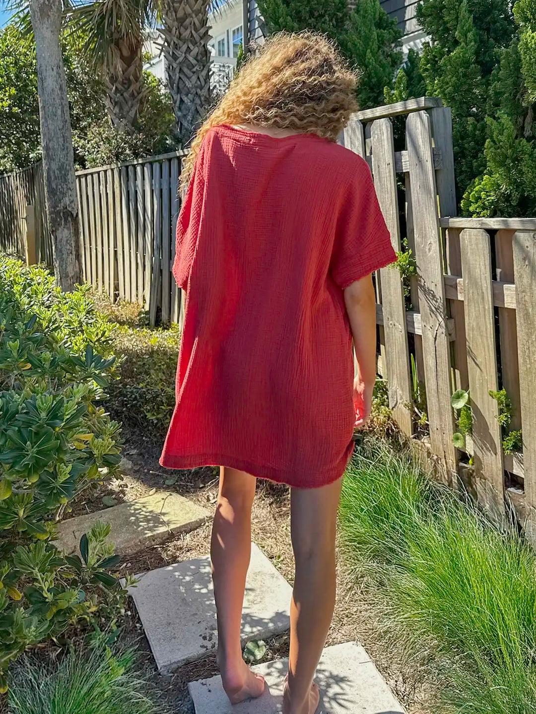 Cara Cotton Gauze Shift Dress Product Image