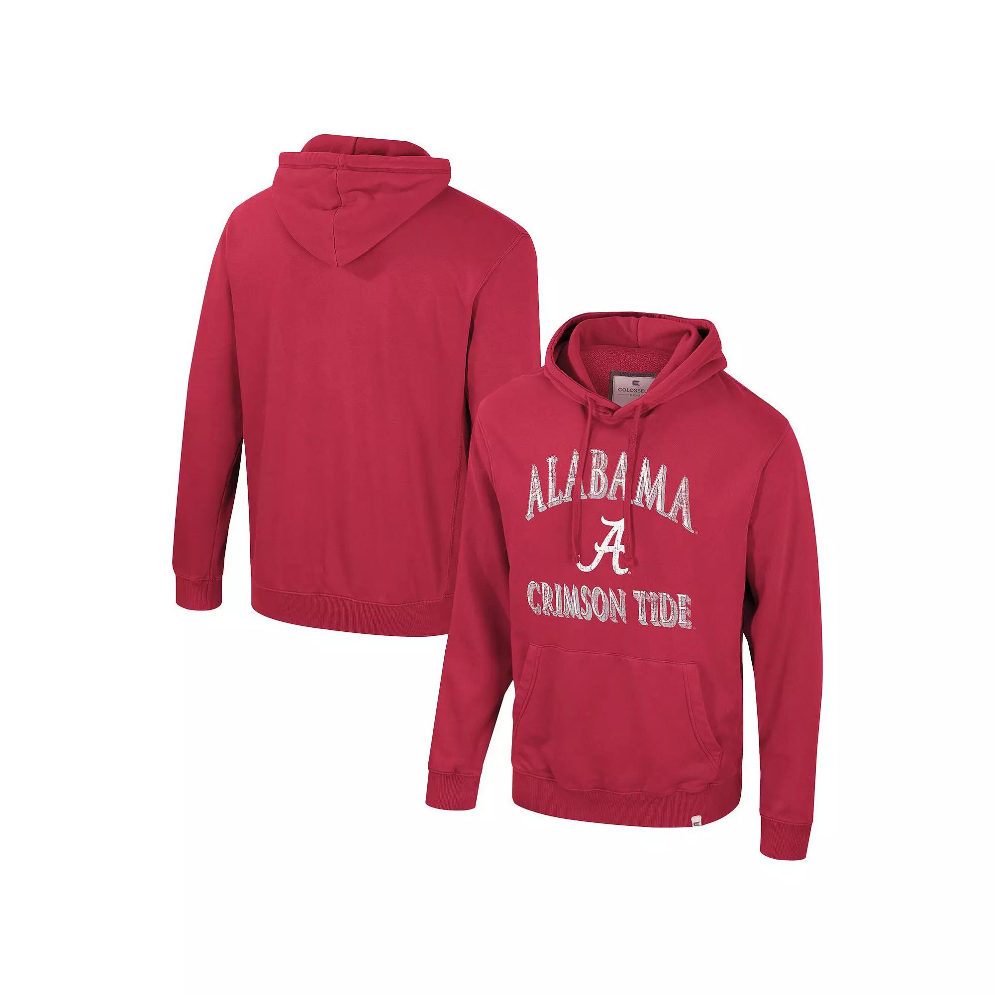Men's Colosseum Crimson Alabama Crimson Tide Big & Tall Cap E-Tan Pullover Hoodie,  Product Image