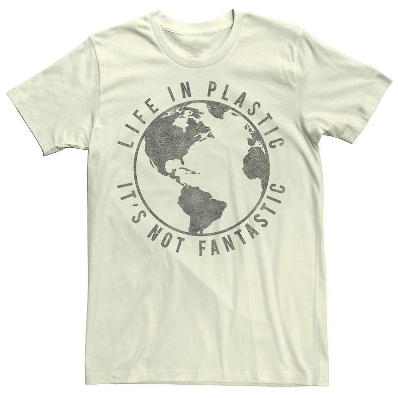 Men's Life In Plastic Its Not Fantastic Earth Tee, Size: Medium, Light Blue Product Image