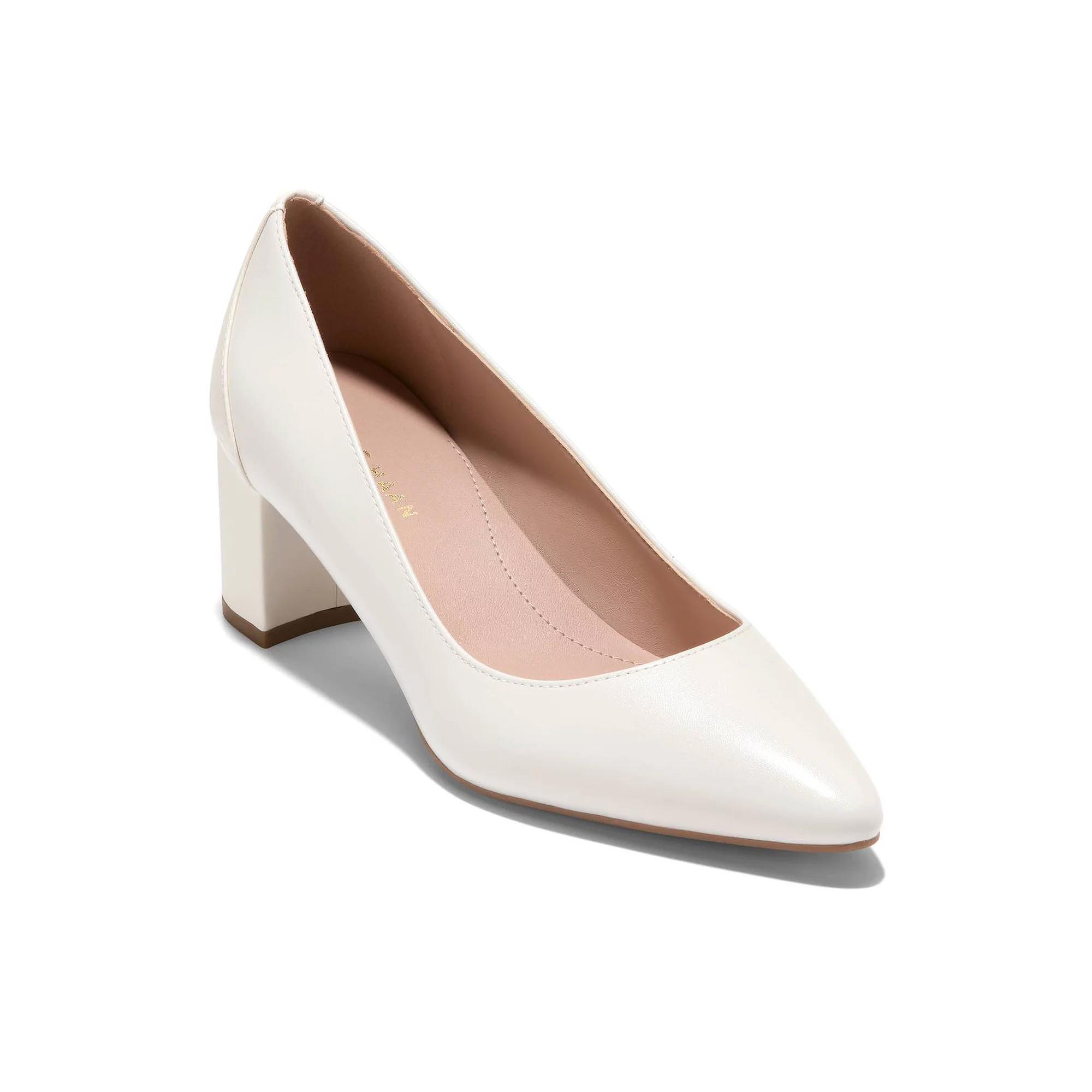 Cole Haan Carlotta Women's Pointed Toe Block Heel Pumps, Size: 9.5, Light Beige Product Image