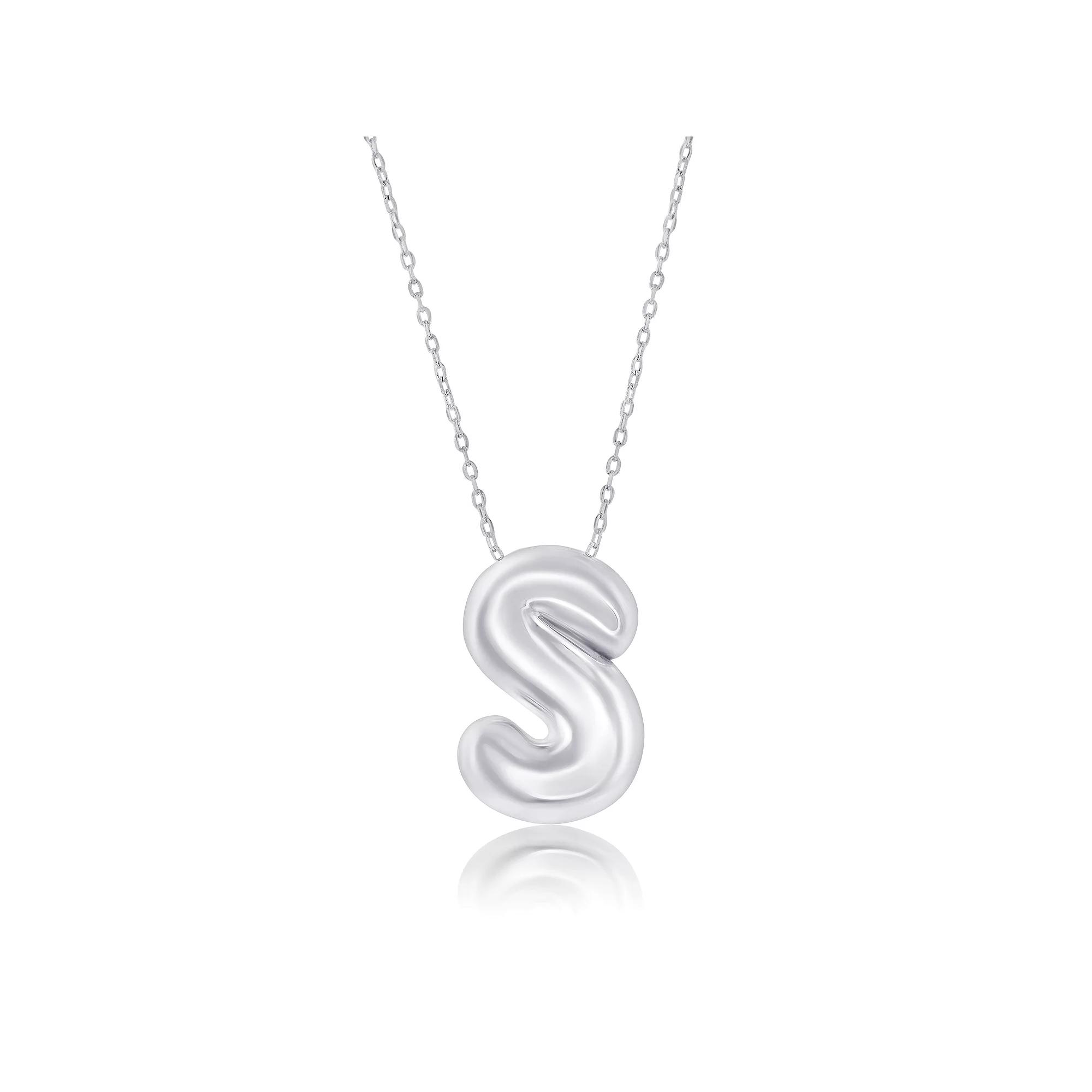 Argento Bella Sterling Silver Bubble Initial Necklace, Women's, Size: 16-18" ADJ Product Image