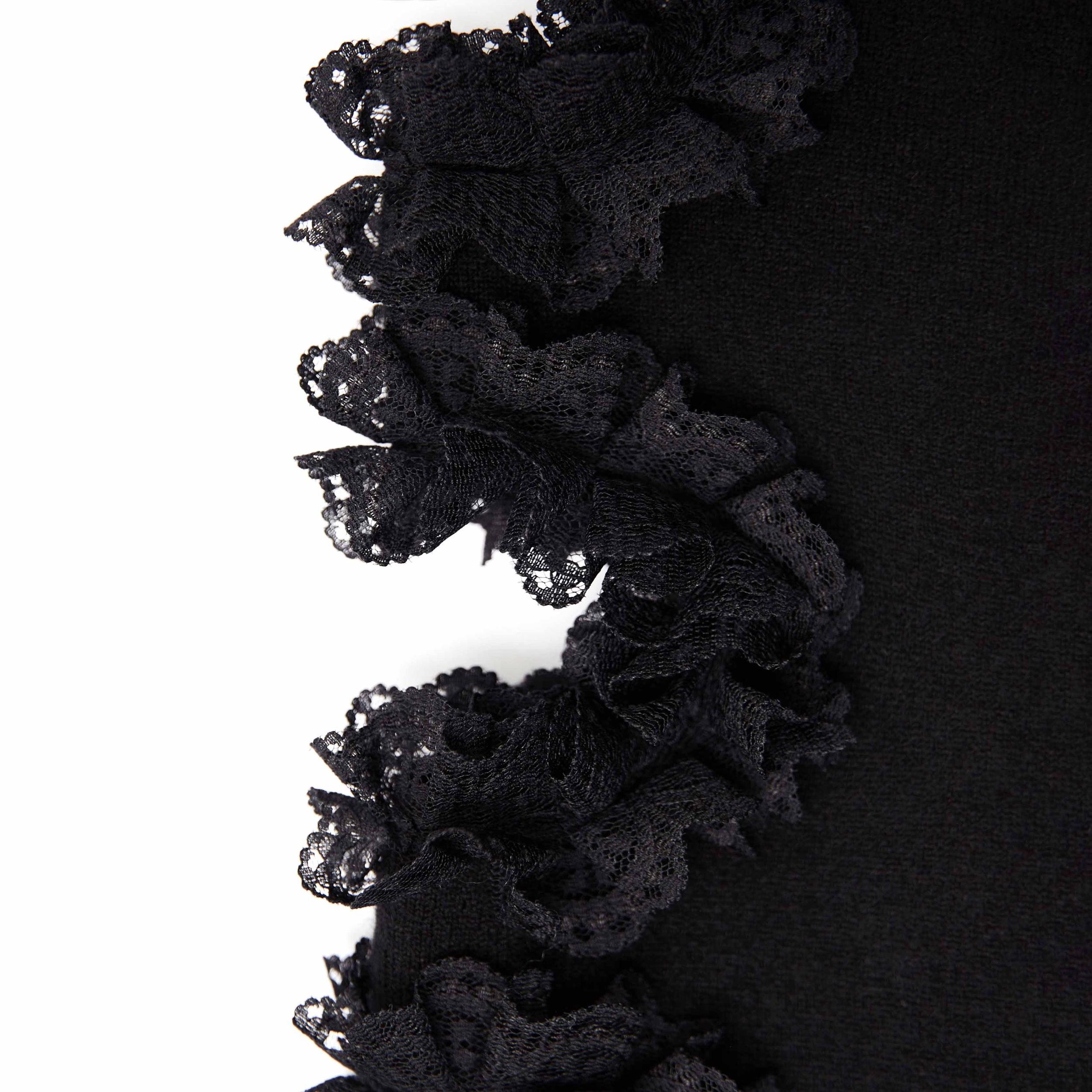 Black Cut Out Lace Detail Jumper Product Image