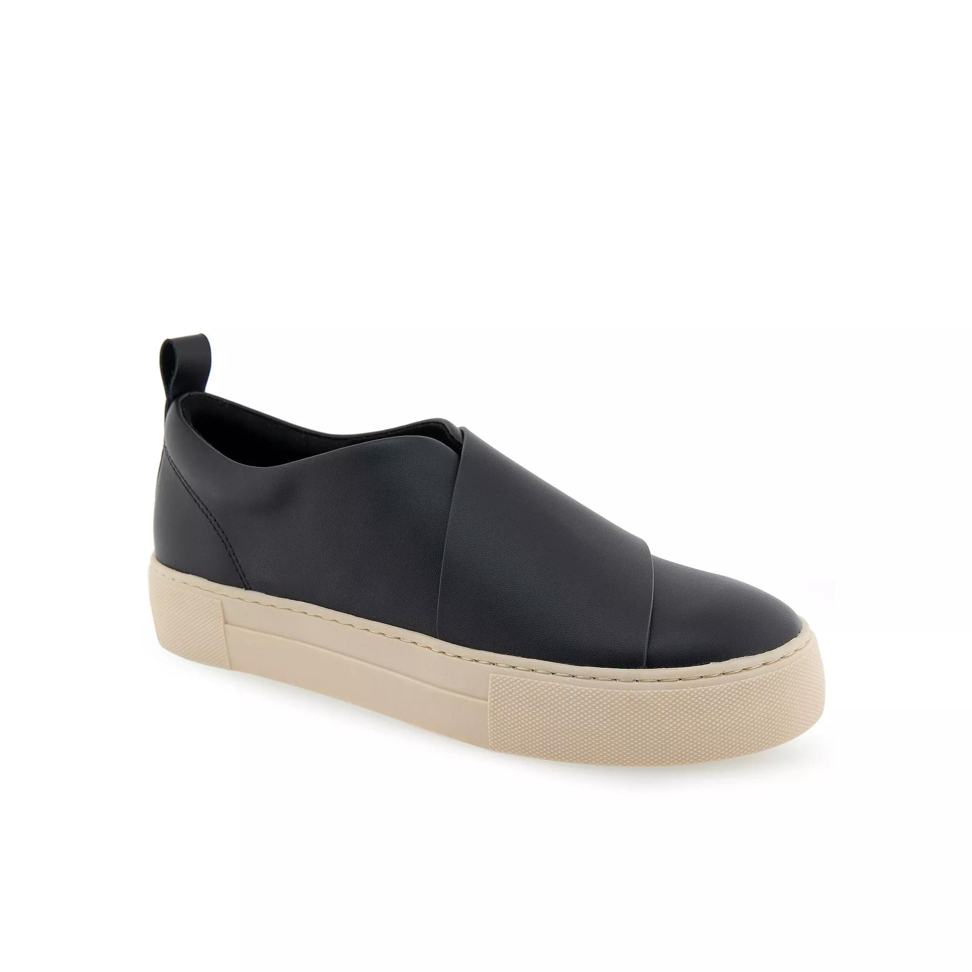 Aerosoles Brighton Women's Casual Leather Sneakers, Size: 7.5, Black Leather Product Image