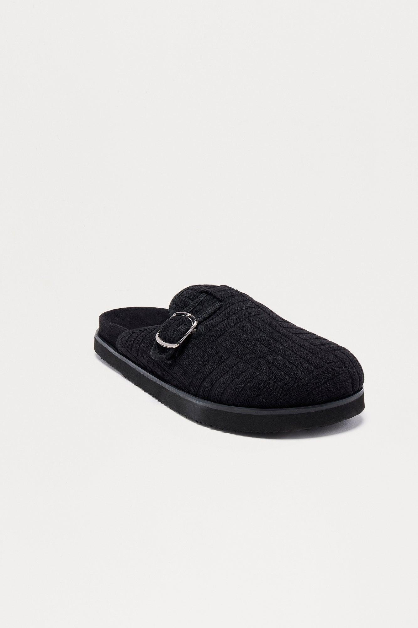 At The Chateau Terry Slip On Mule - Black Male Product Image