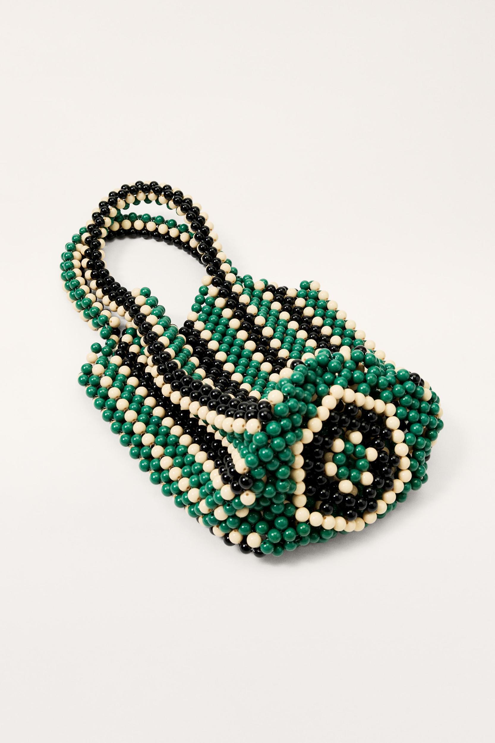 STRIPED BEADED BUCKET BAG - LIMITED EDITION Product Image