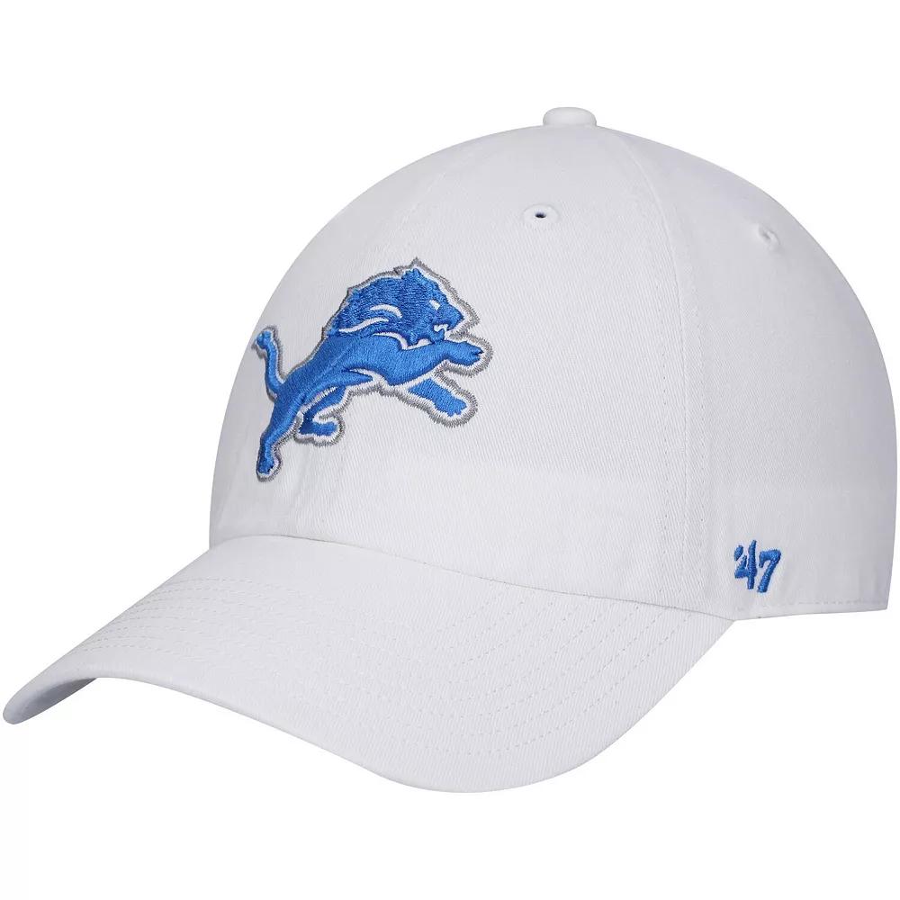 Men's '47 White Detroit Lions Clean Up Adjustable Hat Product Image