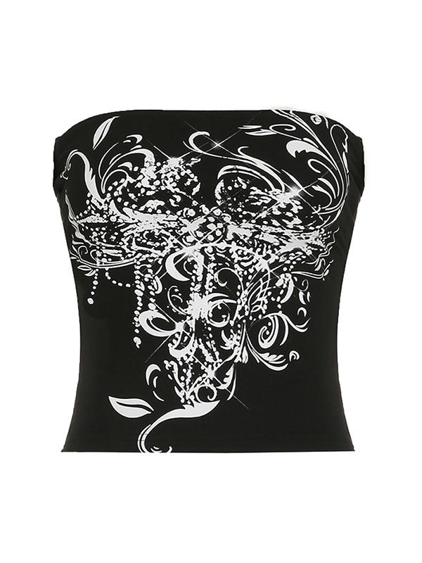 Diablo Print Bralette Bandeau Top Product Image