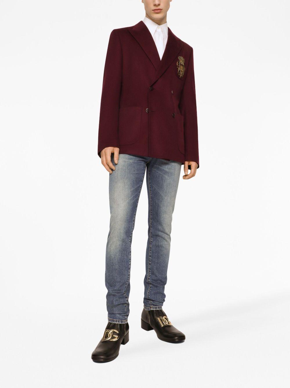 embroidered-crest blazer Product Image