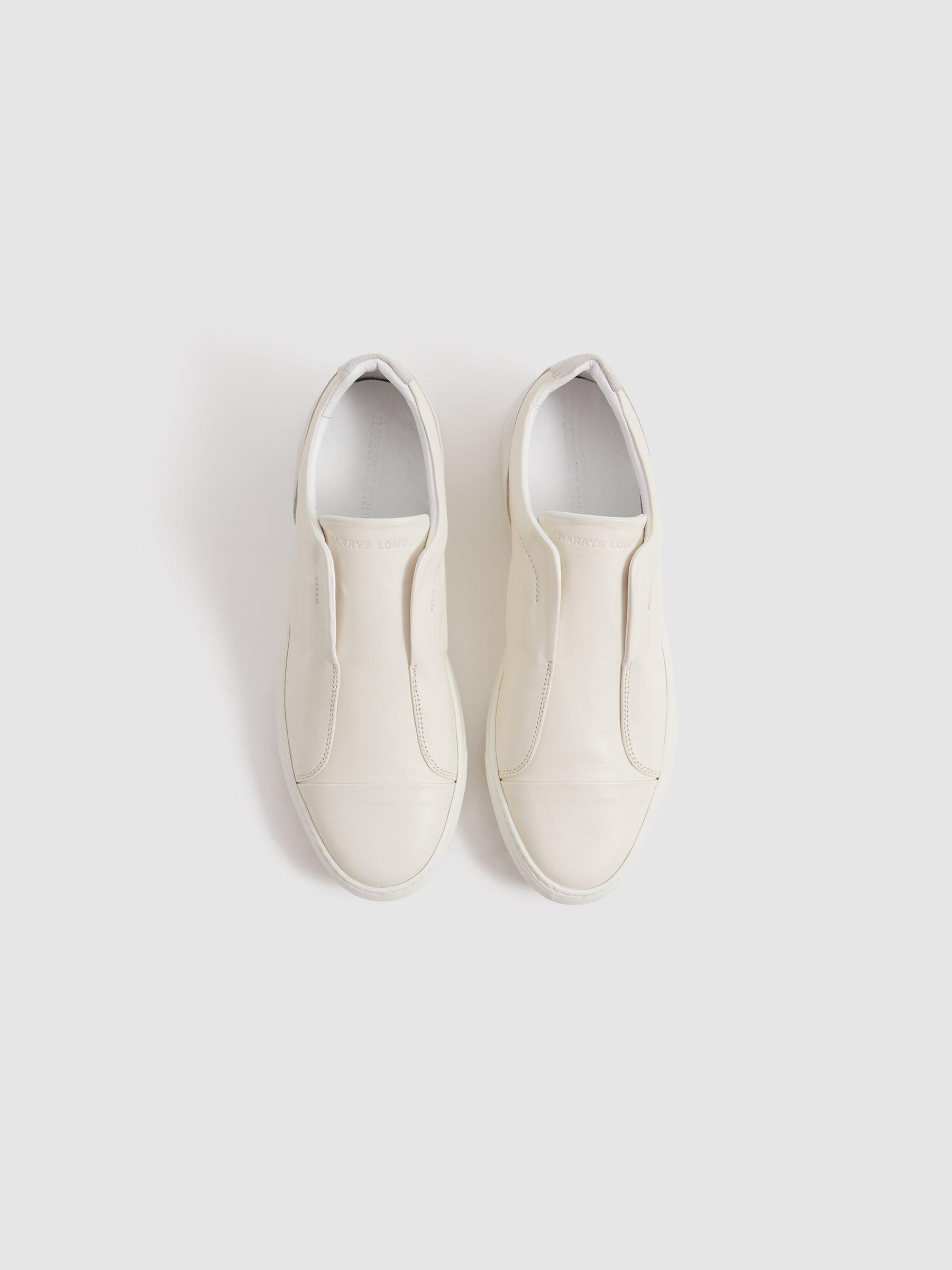 Harrys London Suede Slip On Trainers in Grey/White Product Image