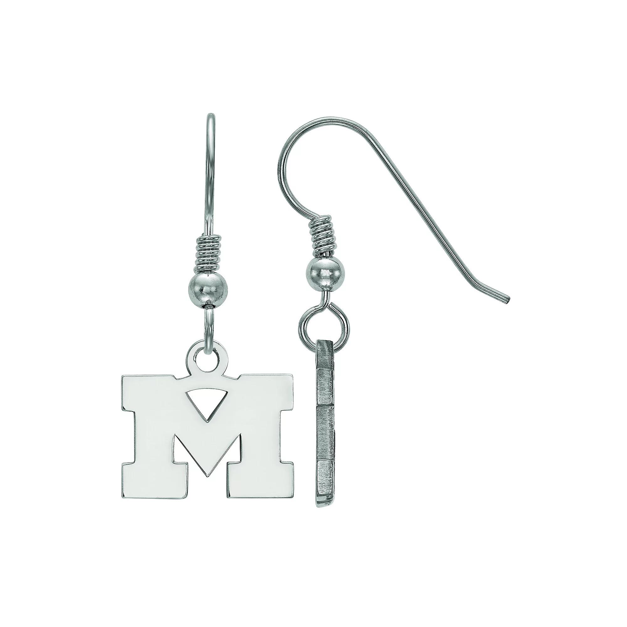 LogoArt Sterling Silver Michigan Wolverines Extra Small Dangle Earrings, Women's, Size: 30MM Product Image