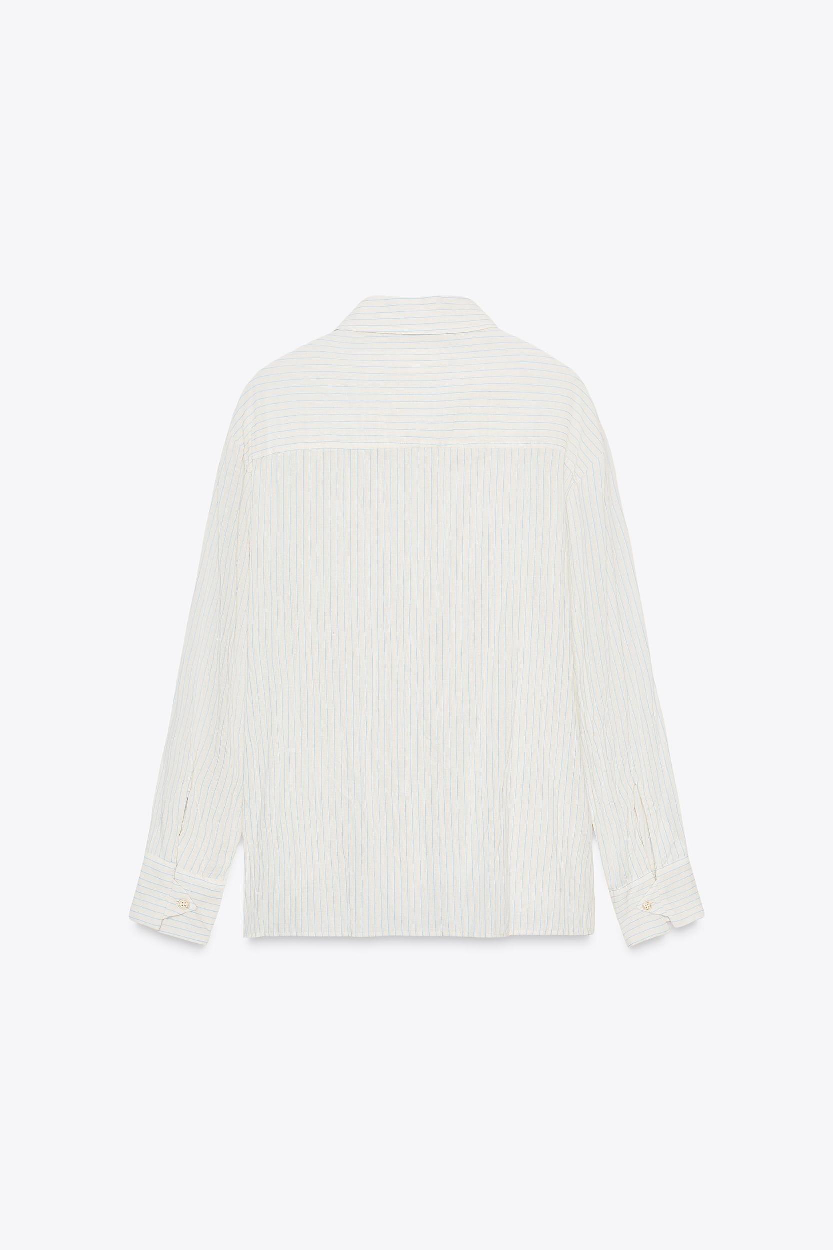 ZW COLLECTION WRINKLED STRIPED SHIRT Product Image