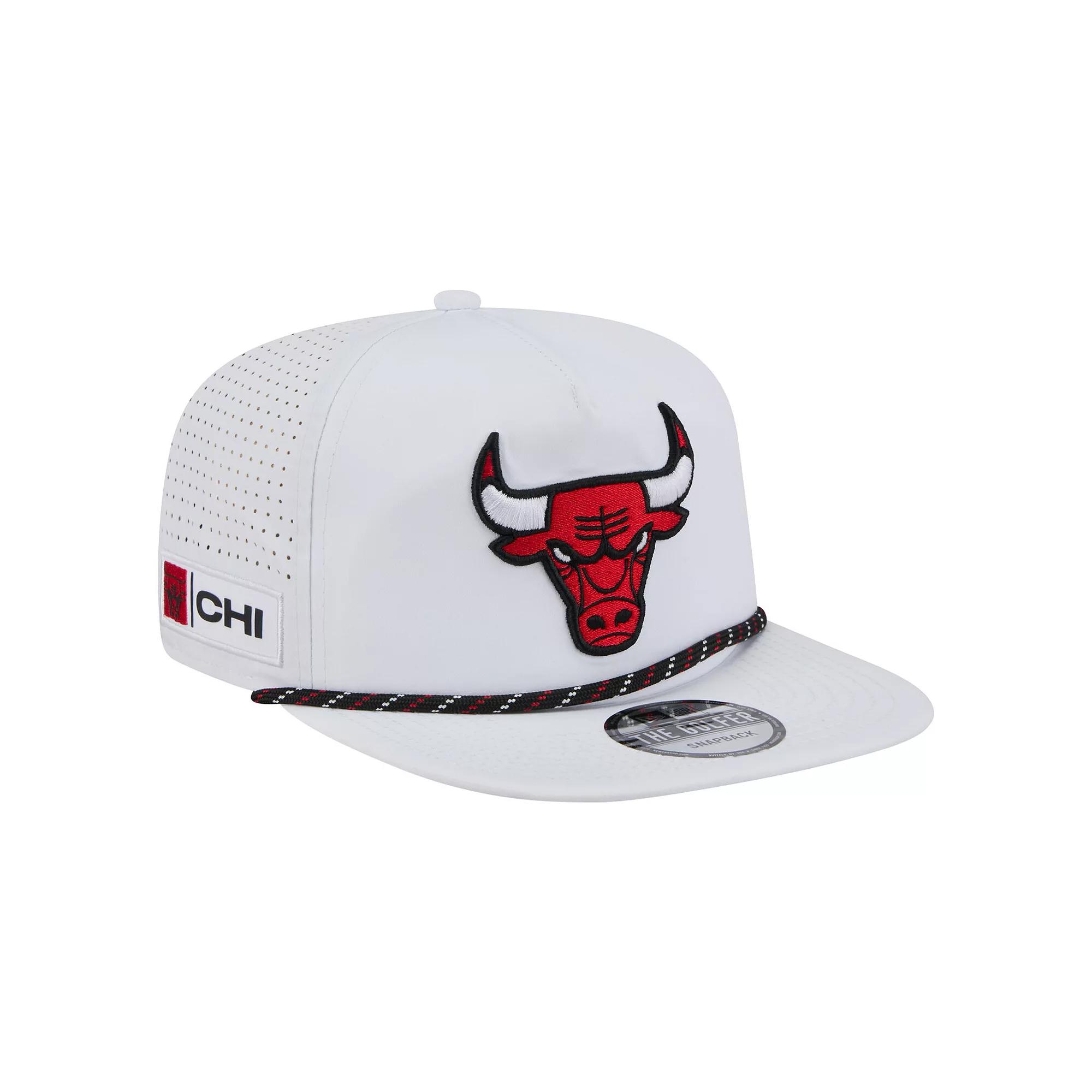 Men's New Era White Chicago Bulls Performance Rope Golfer Adjustable Hat Product Image