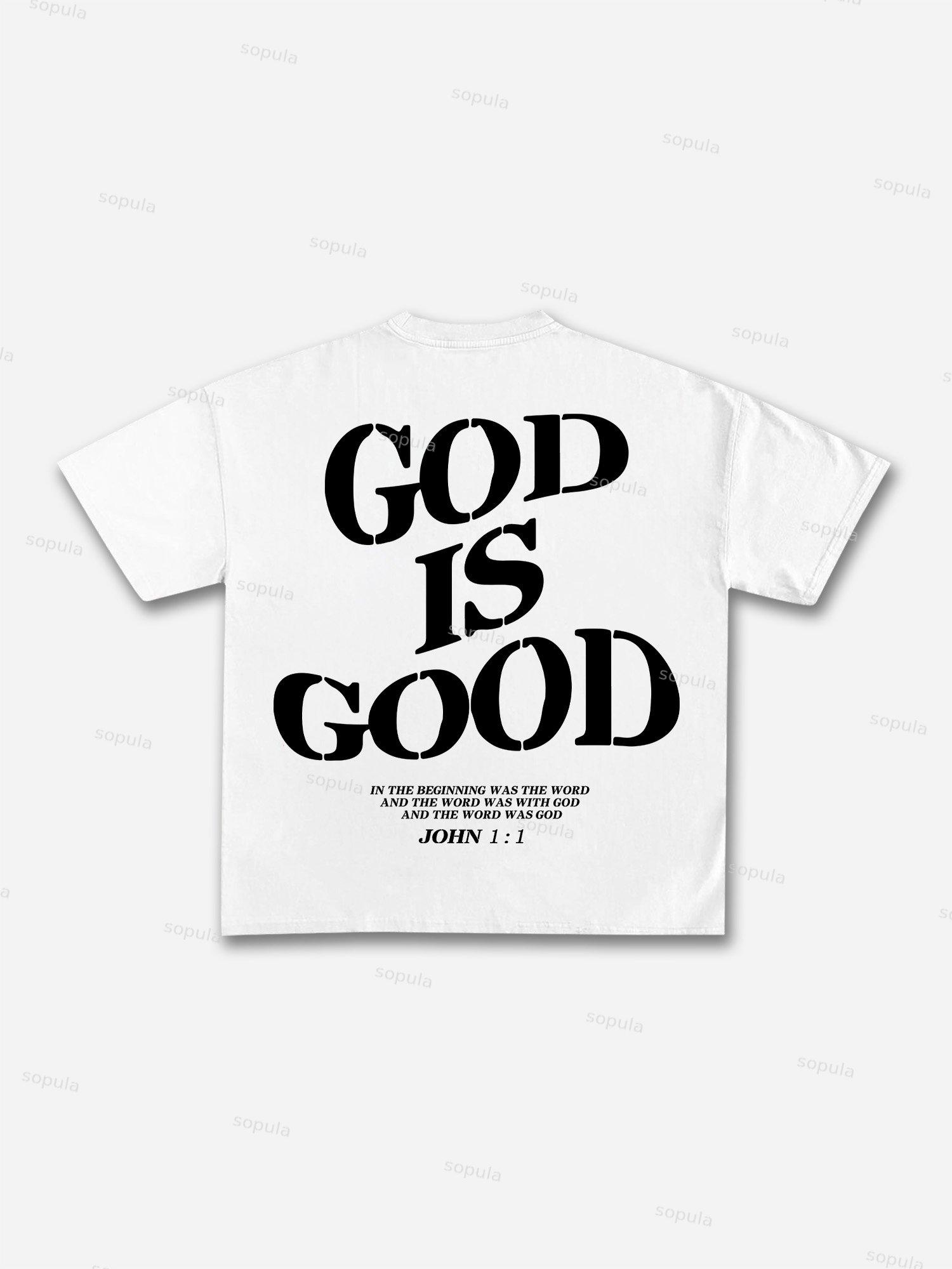 Street Fashion Retro Men's Head Graphic Cotton T-Shirt Product Image