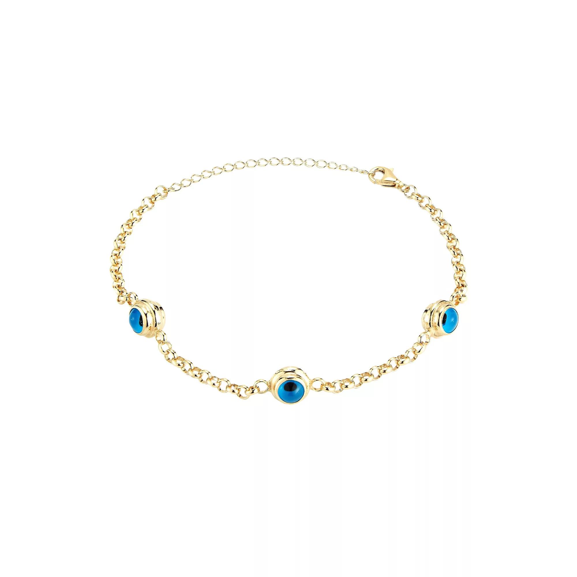 Sunkissed Sterling Triple Evil Eye Bracelet, Women's, Gold Tone Product Image