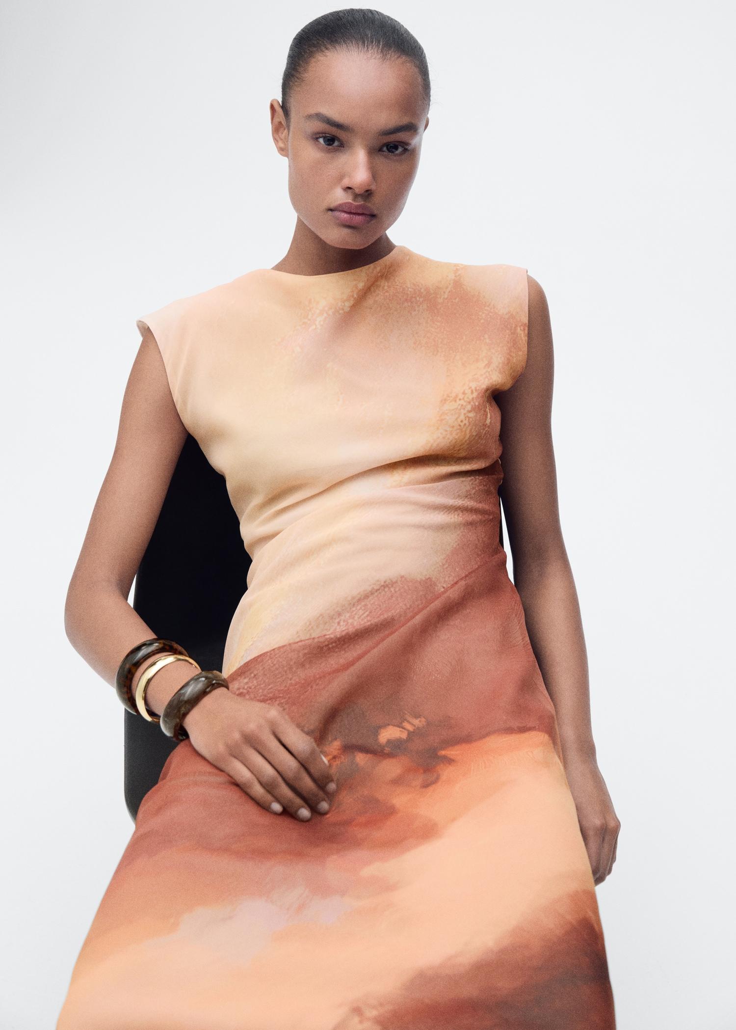 Long gradient dress - Women | MANGO USA Product Image