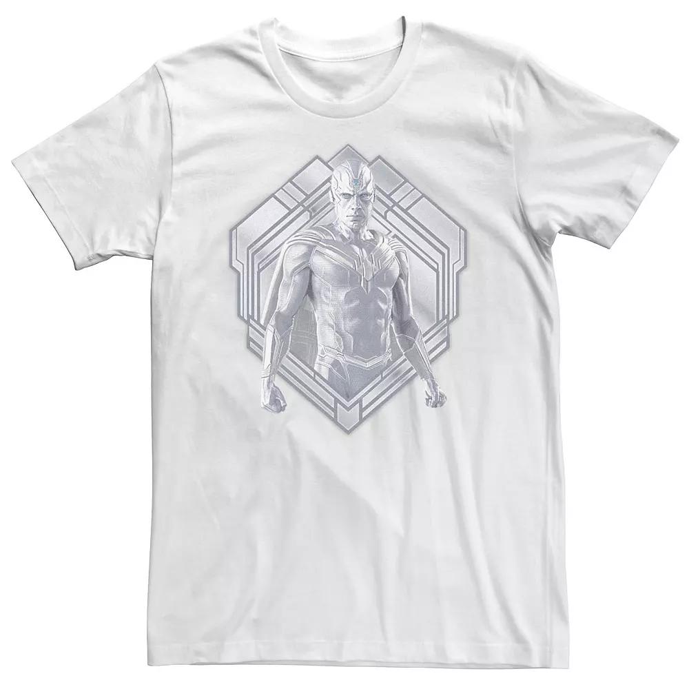 Big & Tall Marvel WandaVision The Vision White Appearance Geometric Tee, Men's,  Product Image