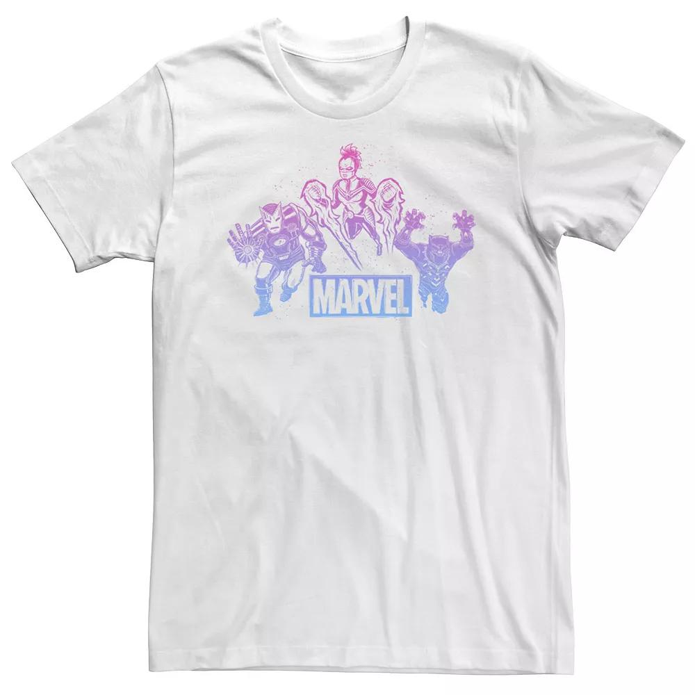 Big & Tall Marvel Woodcut Group Shot Gradient Tee, Men's,  Product Image