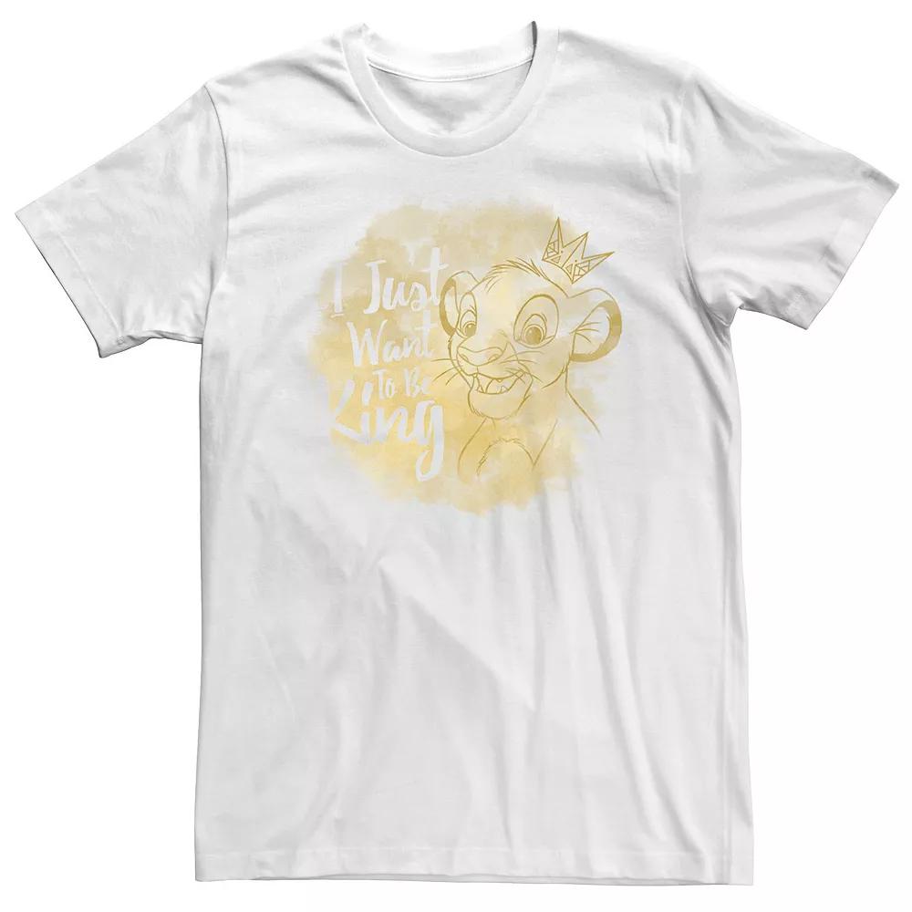 Big & Tall Disney The Lion King I Just Want To Be King Watercolor Portrait Tee, Men's,  Product Image