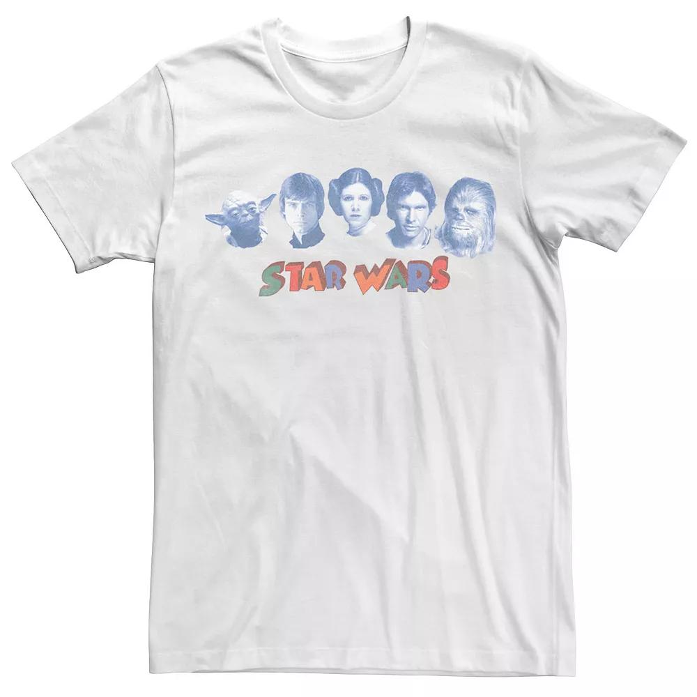 Men's Star Wars Face Group Shot Vintage Poster Tee,  Product Image